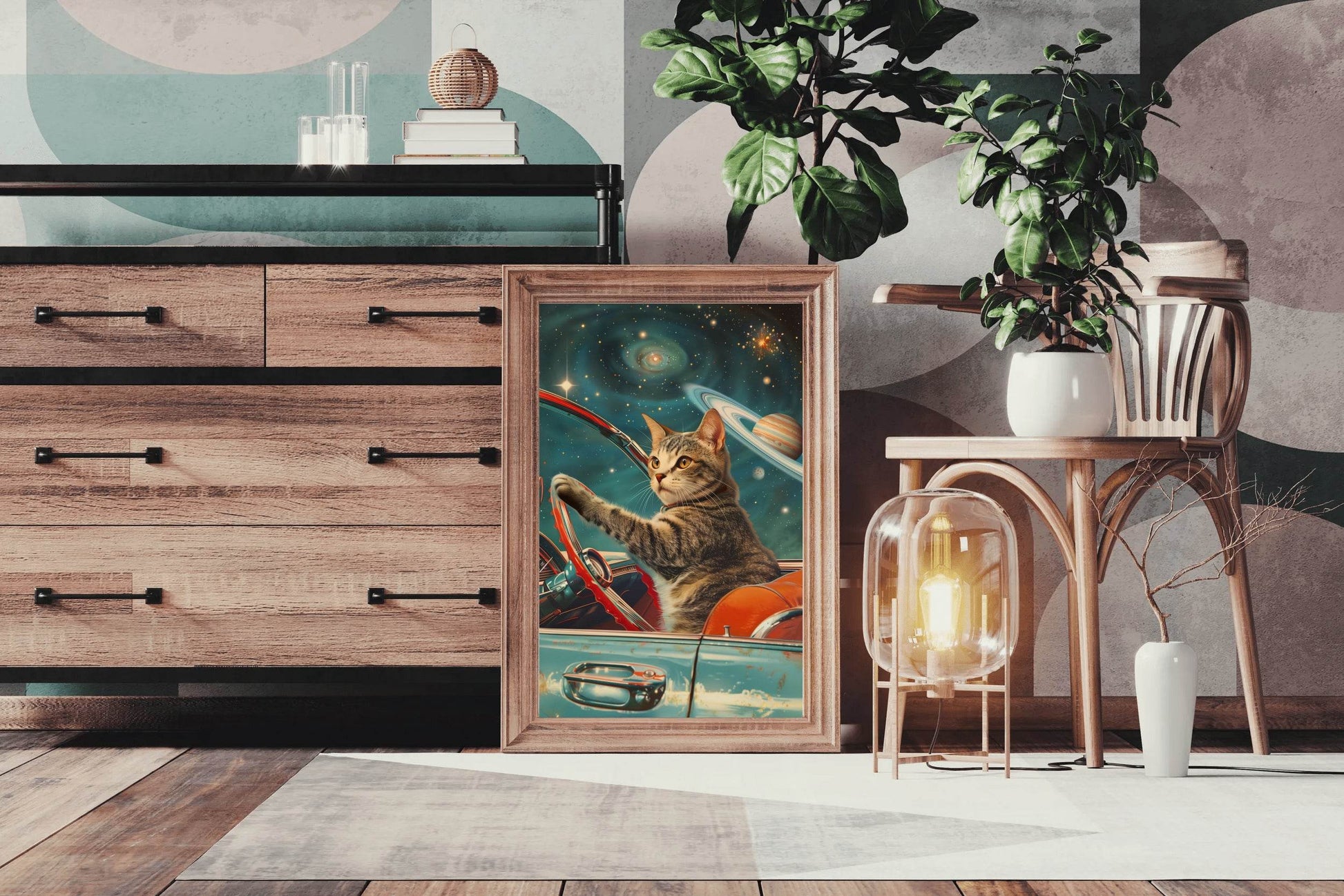 Driving A Cat in Space Wall Art - beink online art store