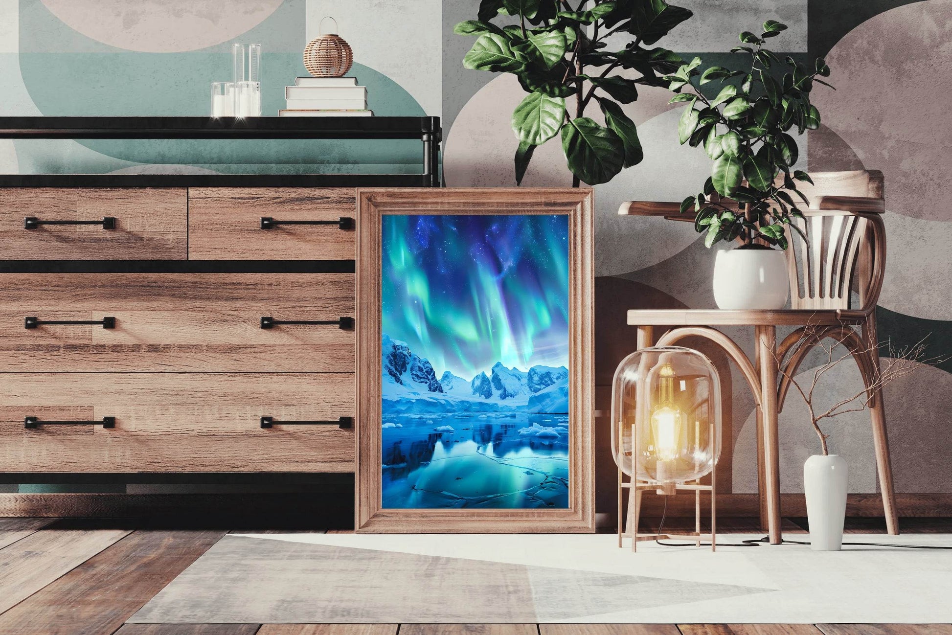 Arctic Aurora Reflection Wall Art - beink online art store