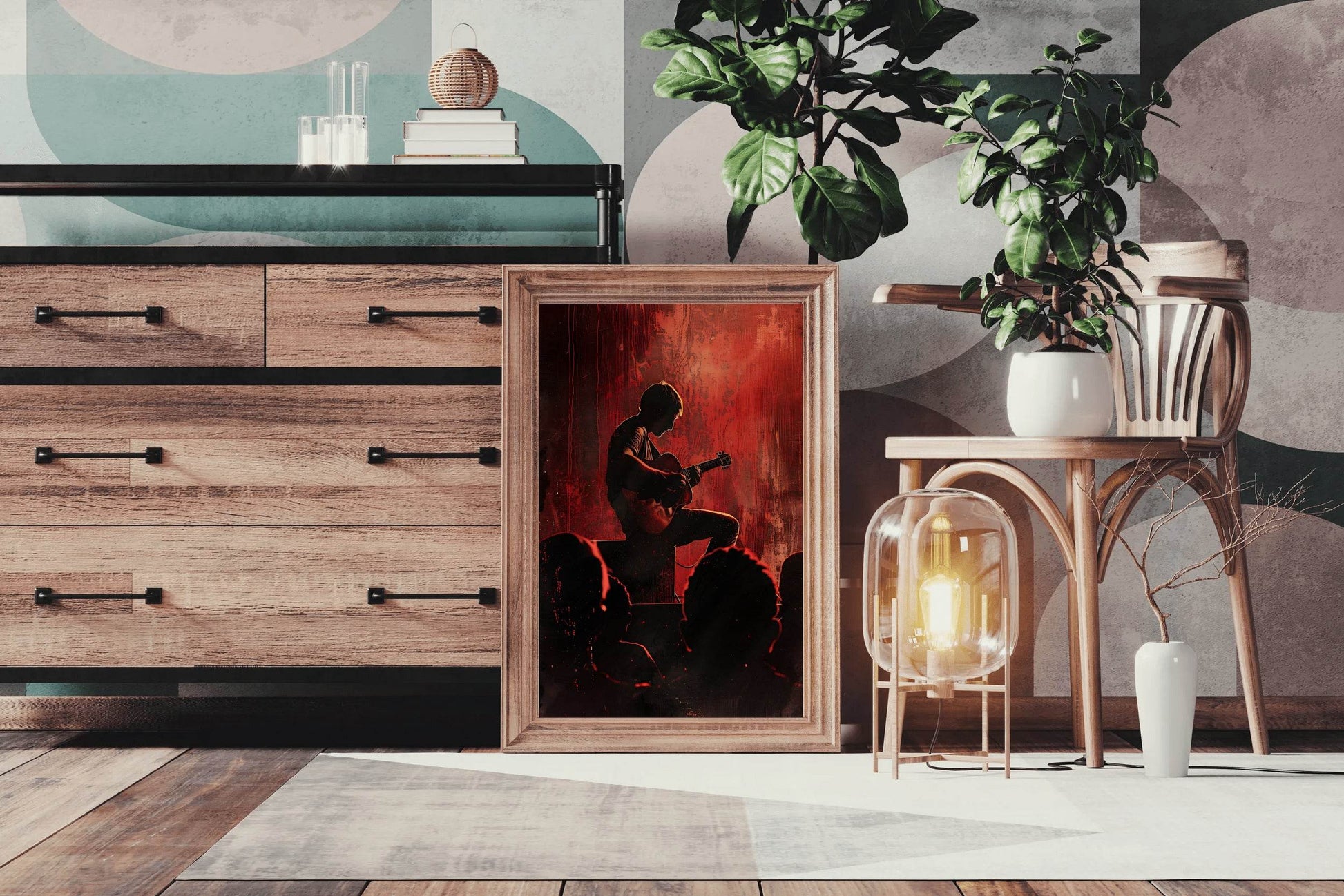 Live Music Performance With Guitar Wall Art - beink online art store
