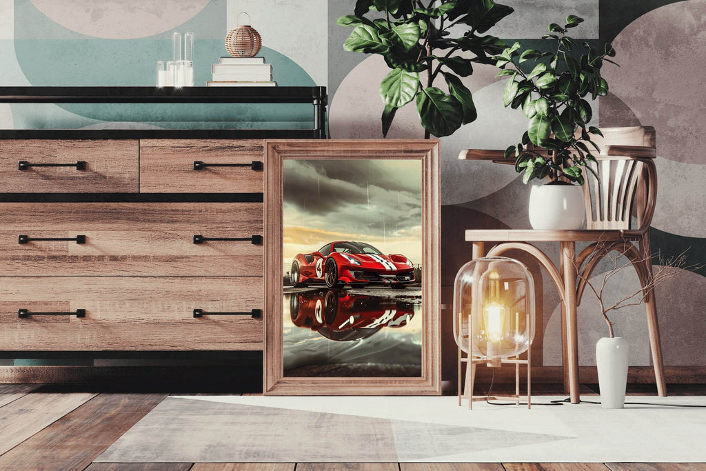 Ferrari488 Pista Red Wall Art - beink online art store