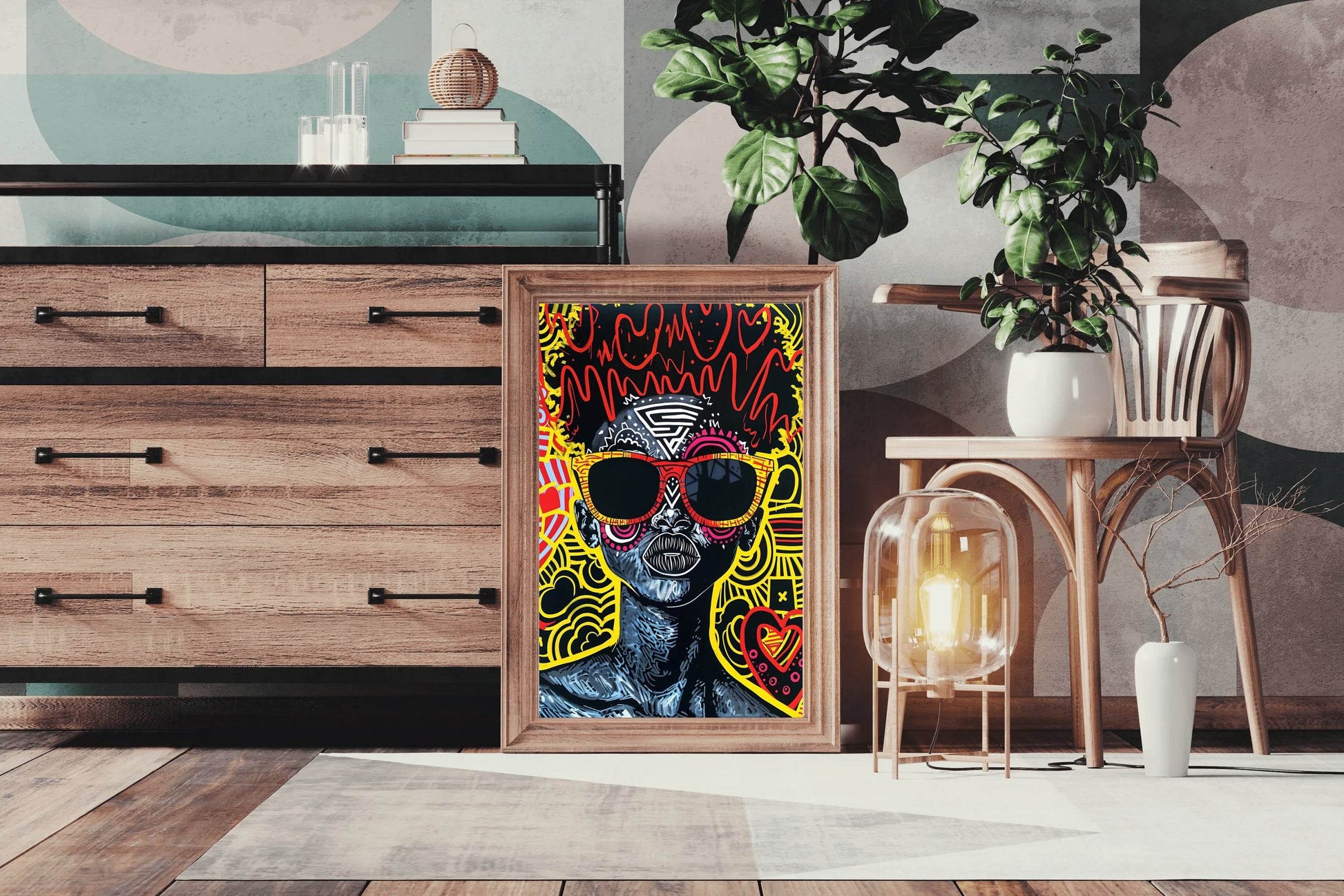 Funky Afro Wall Art - beink online art store