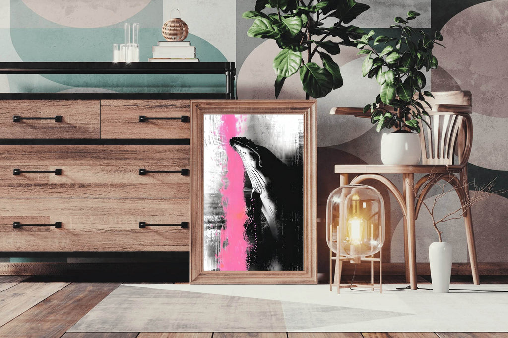 Blue Whale Painting Wall Art - beink online art store