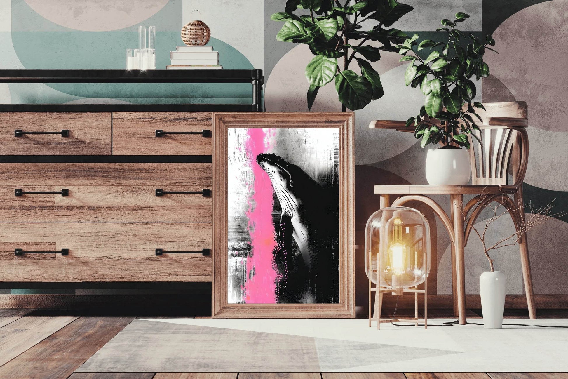 Blue Whale Painting Wall Art - beink online art store