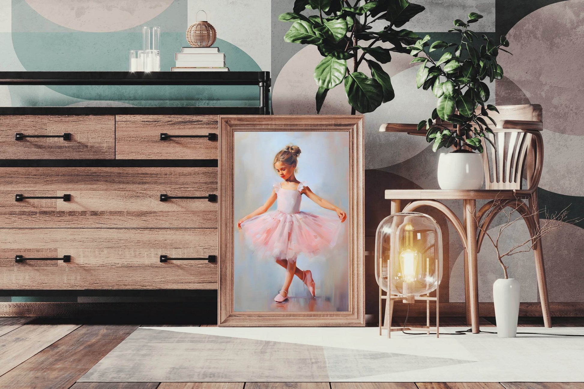 Painting of a Little Girl Dancing Wall Art - beink online art store