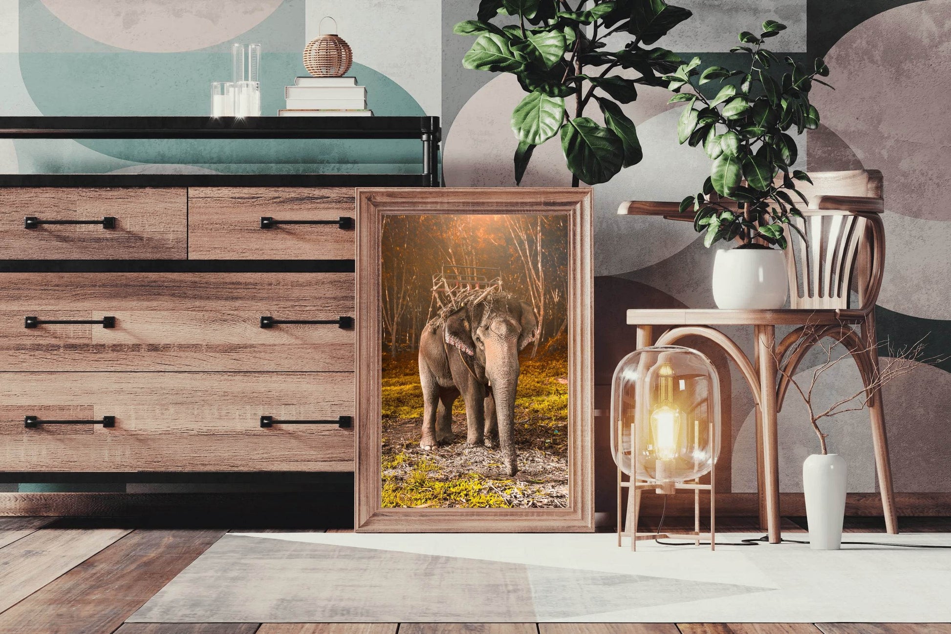 Indian Elephant Animal Wall Art - beink online art store
