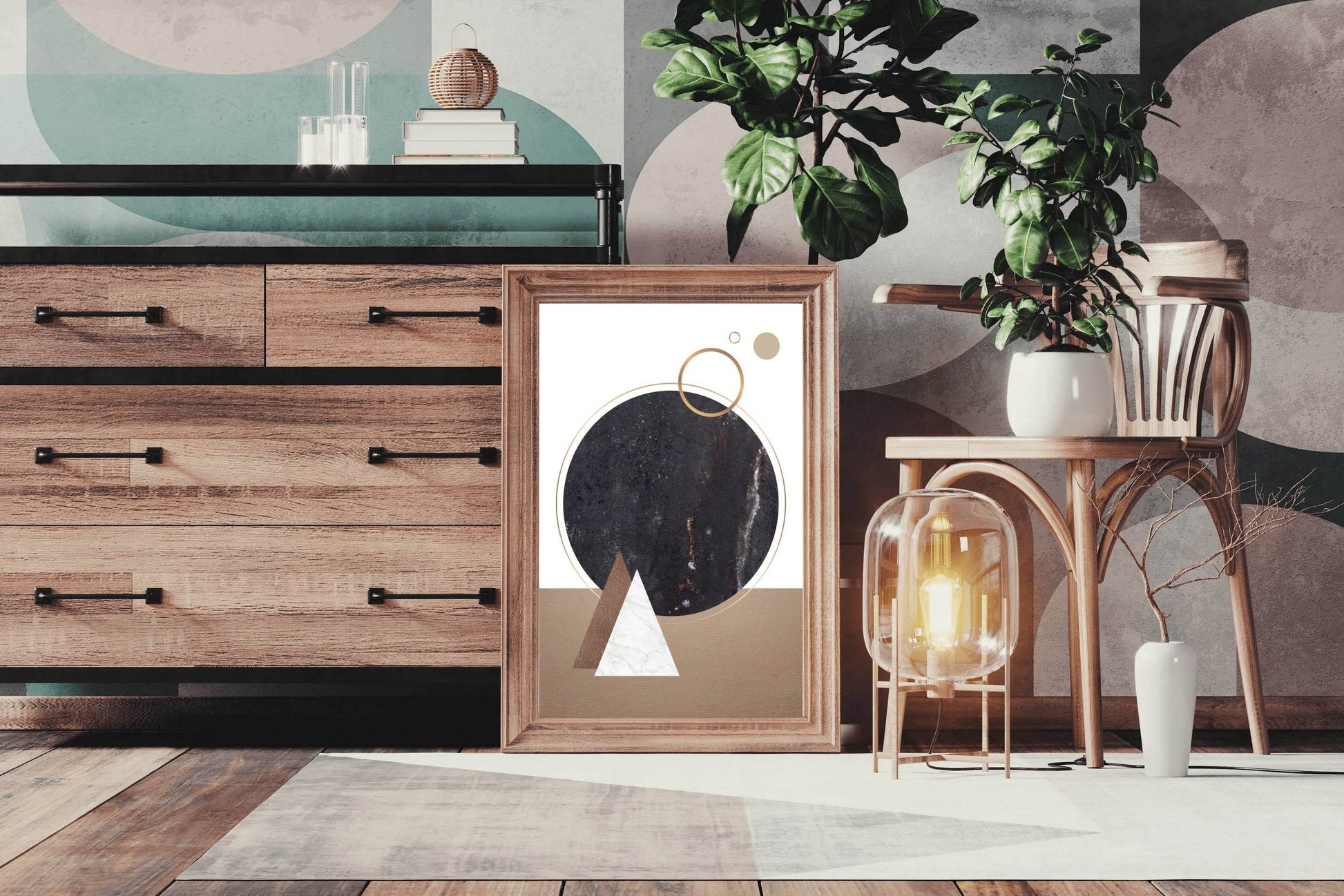 Geometric Circle Abstract Wall Art - beink online art store
