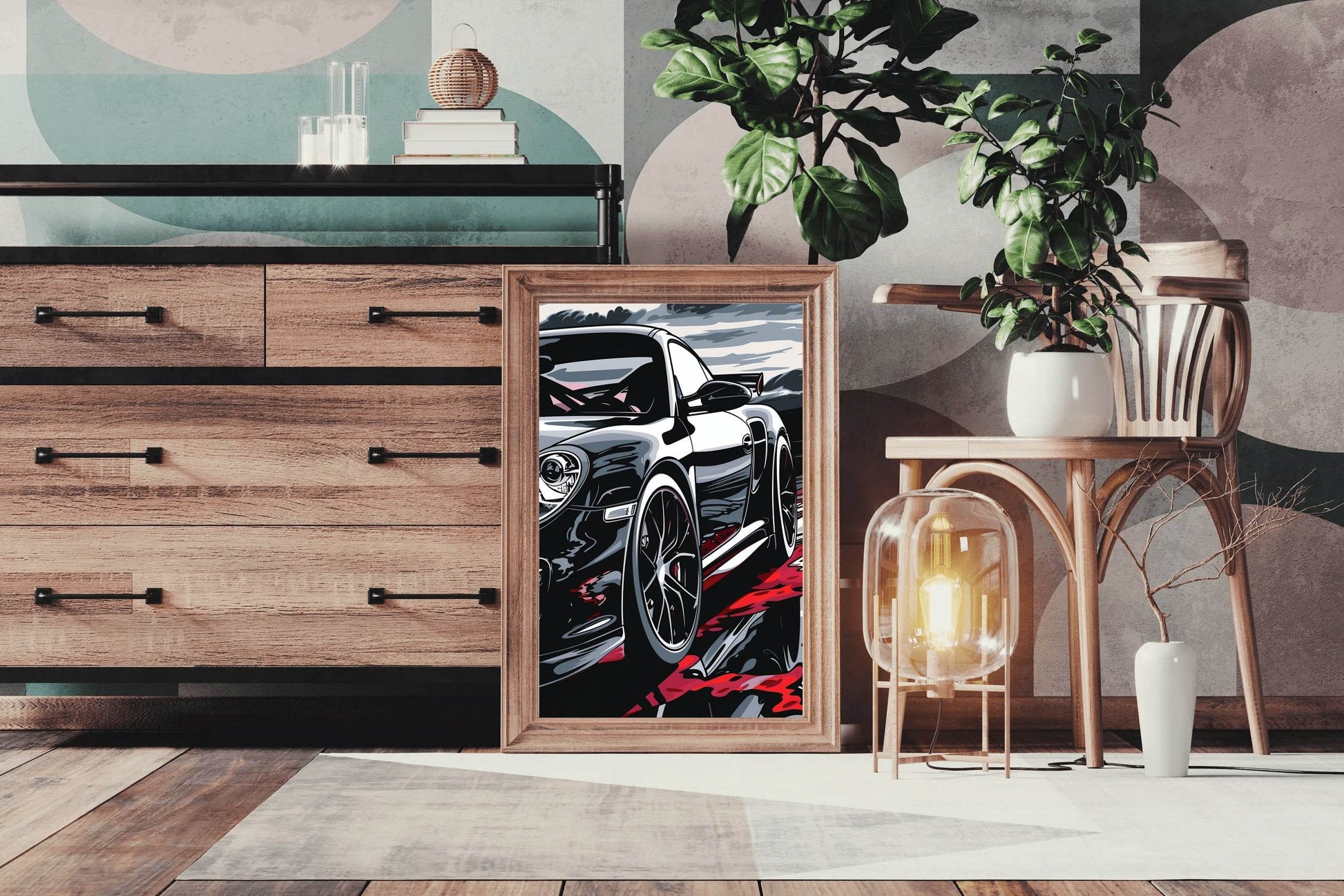 Black Porsche Carrera Canvas Wall Art - beink online art store