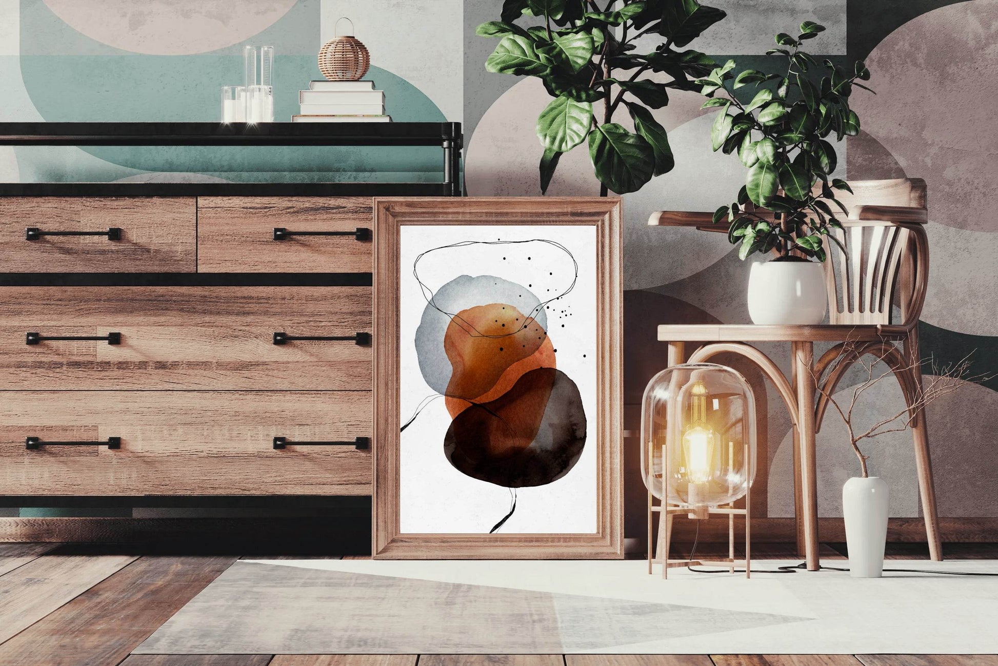 Boho Water Paint Abstract Wall Art - beink online art store