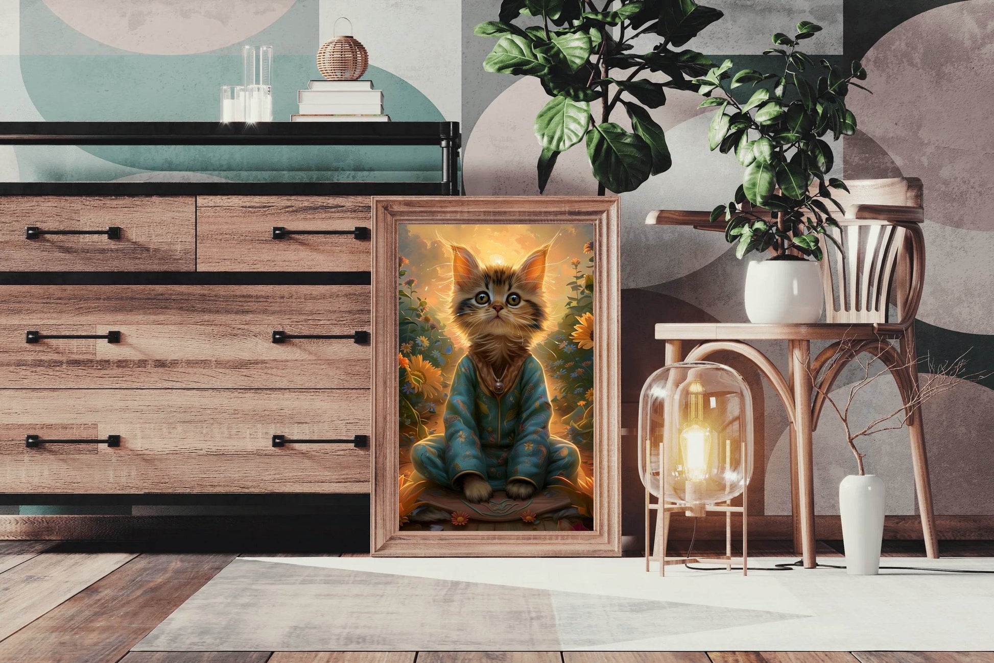 Cat Wearing Coat Animal Wall Art - beink online art store
