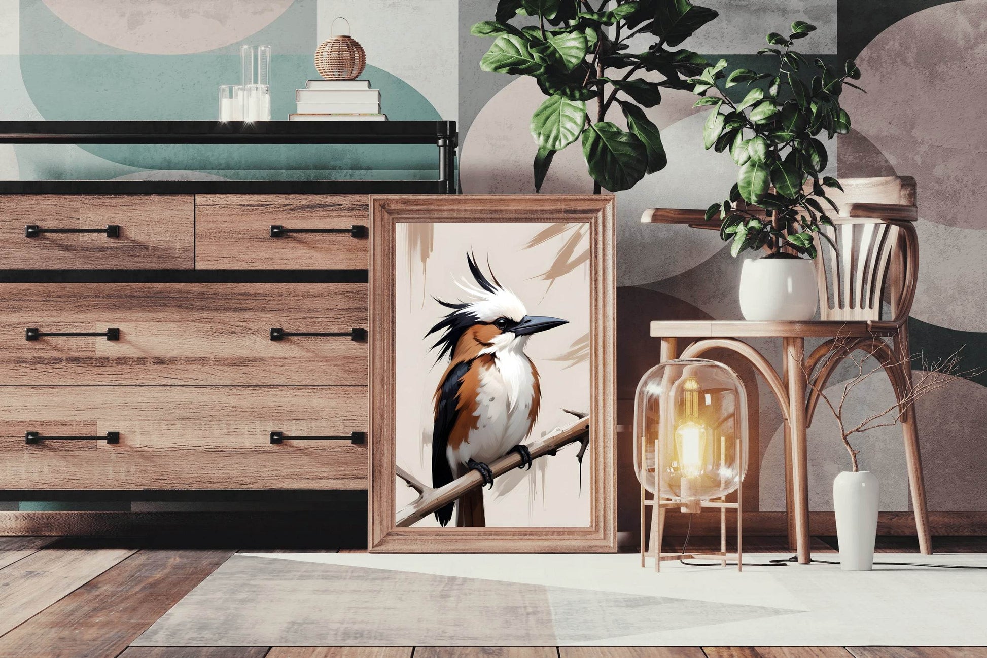 Watercolor Kingfisher Bird Wall Art - beink online art store