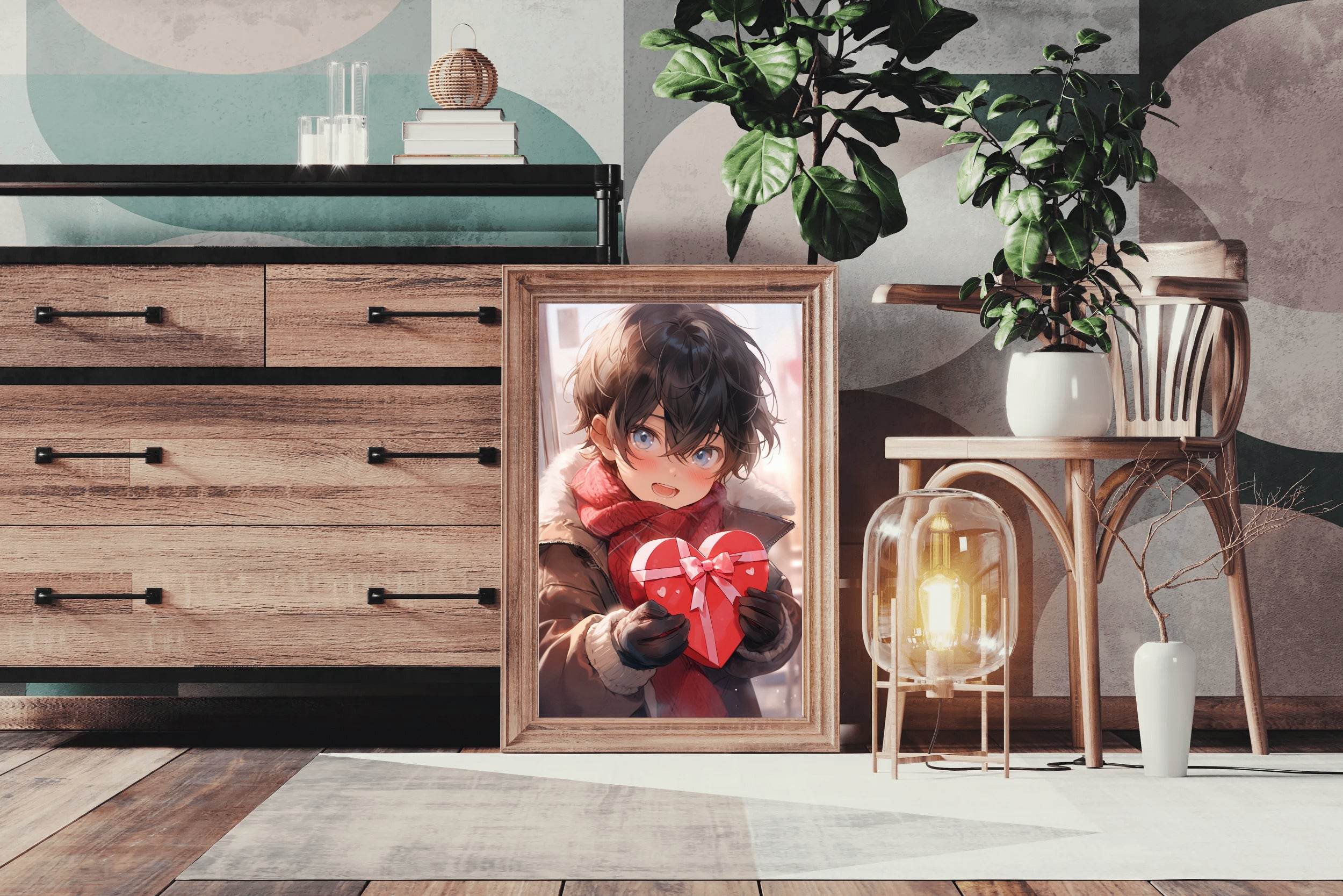 Anime Style Celebrating Valentines Day Anime Wall Art - beink online art store