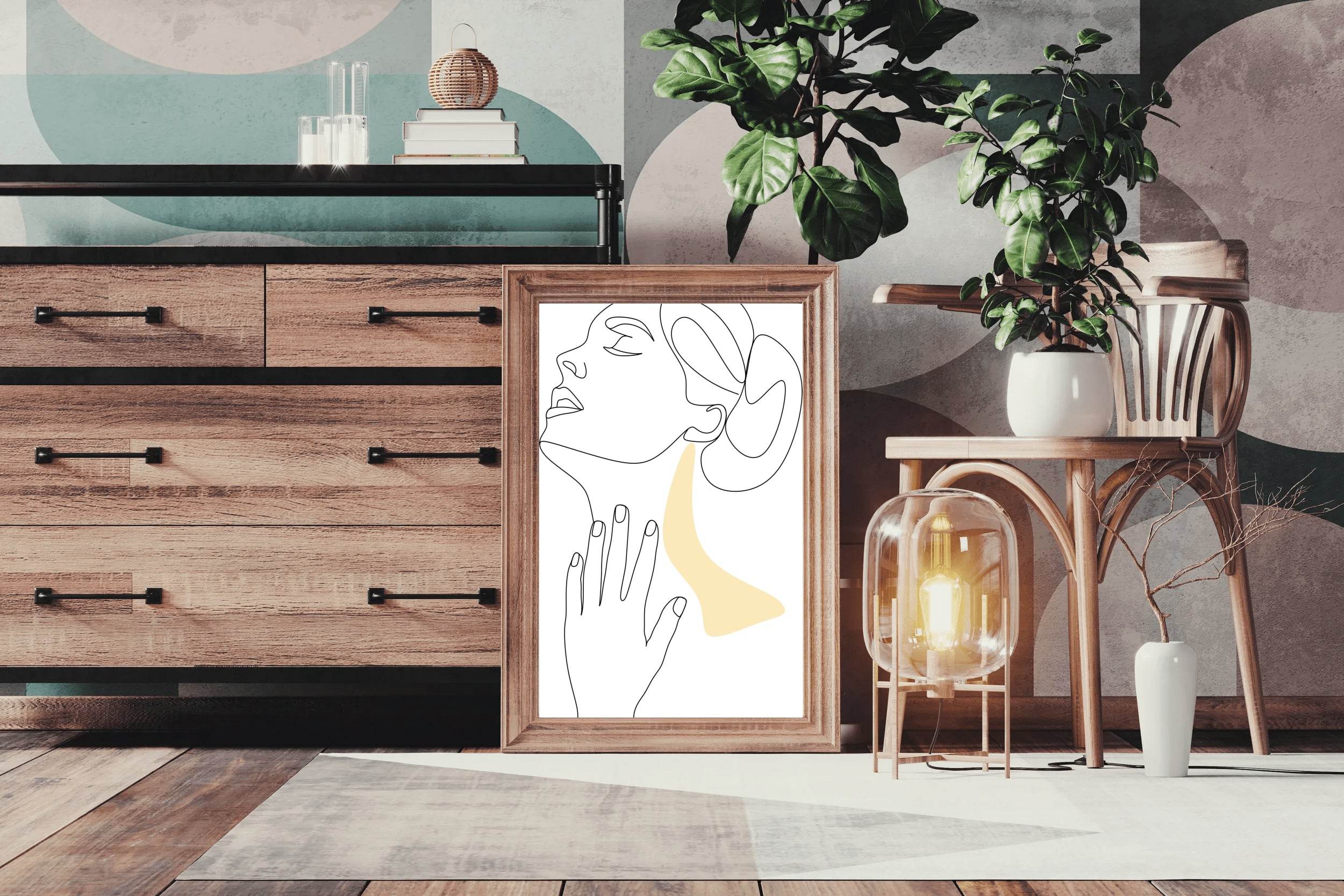 Woman Massaging Her Neck Wall Art - beink online art store