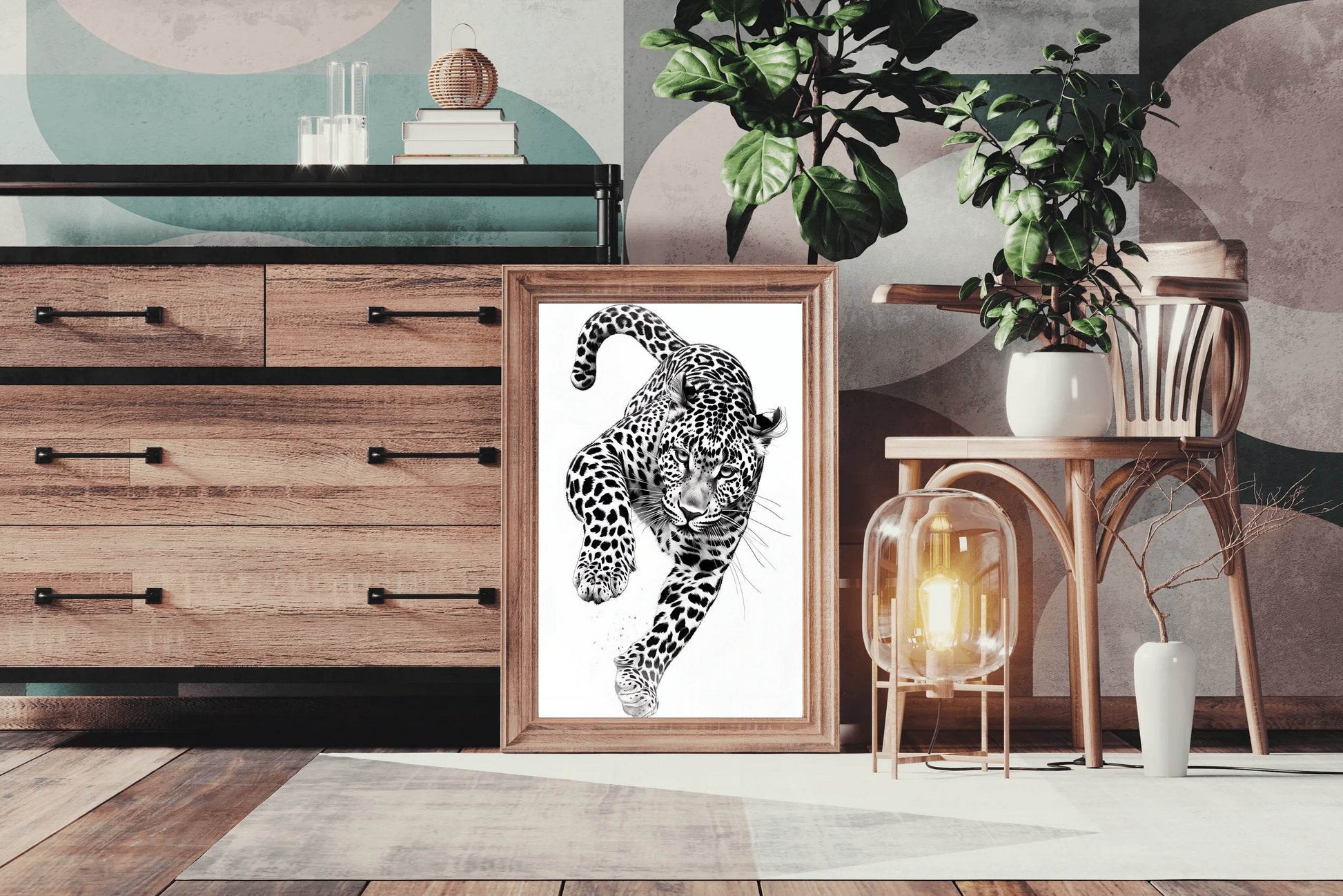 Black and White Leopard Wall Art - beink online art store