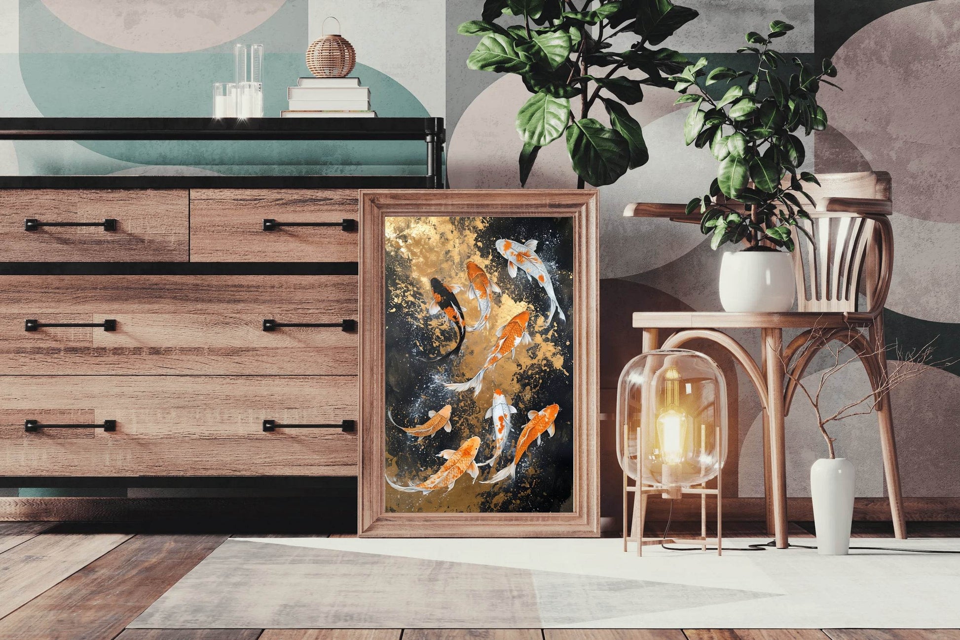 Realistic Koi Fish Painting Wall Art - beink online art store