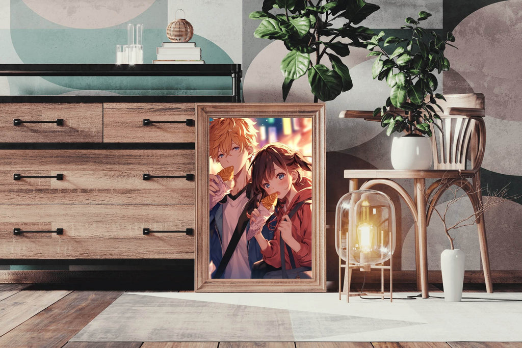 Anime style Boy and Girl couple Wall Art - beink online art store