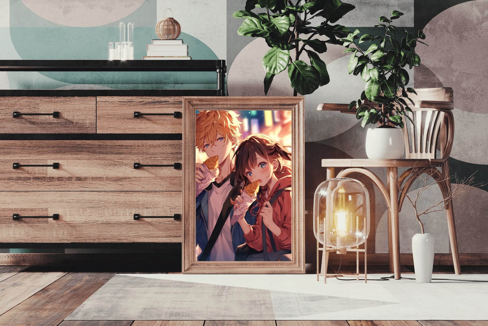 Anime style Boy and Girl couple Wall Art - beink online art store