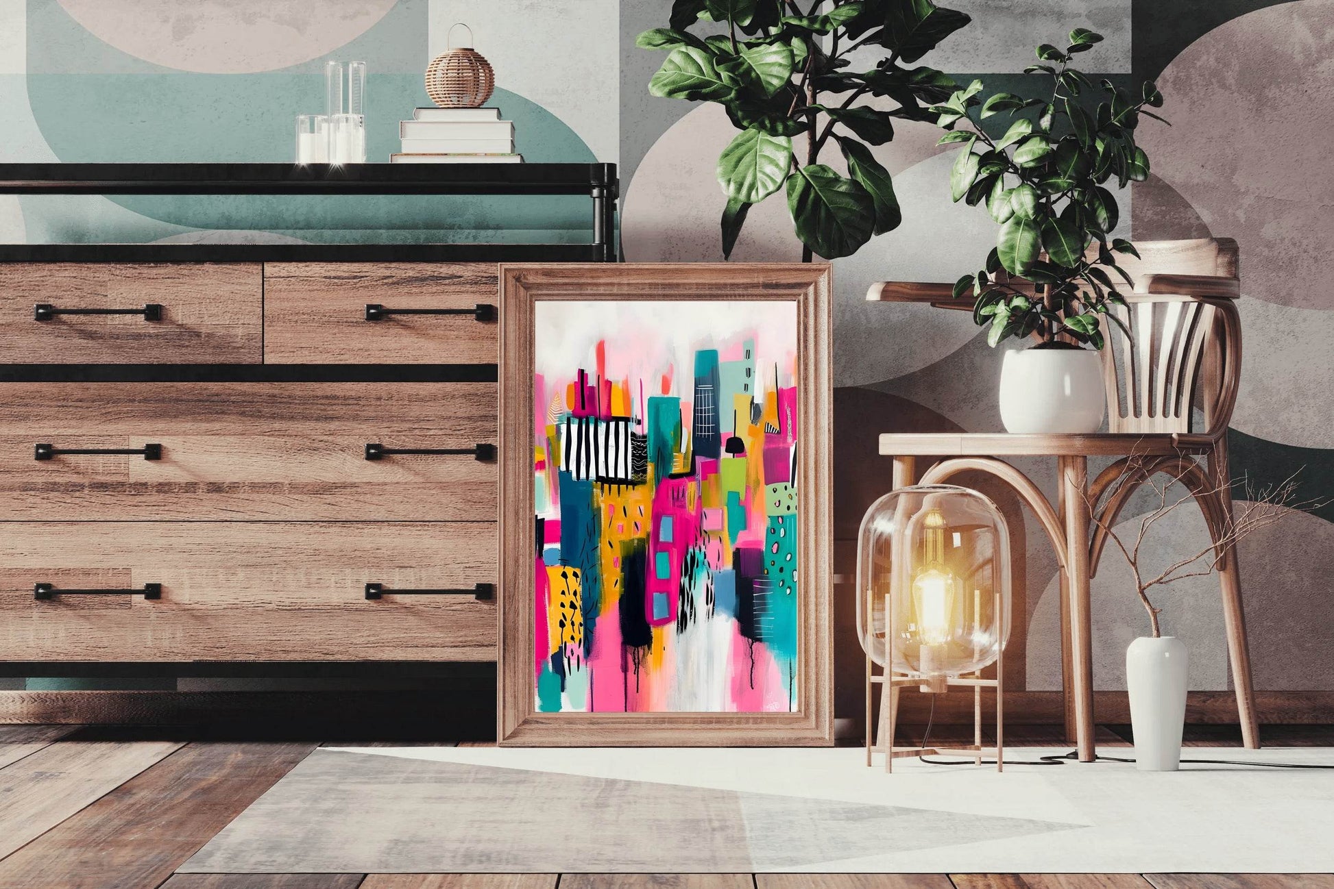 Colorful Acrylic Painted Path Digital Art - beink online art store