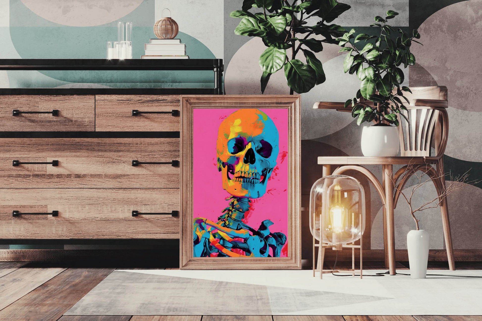 Skeleton Colorful Wall Art - beink online art store