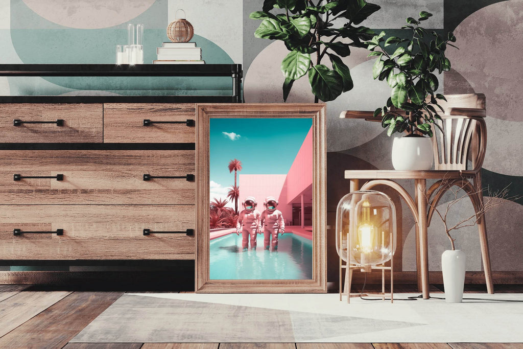 Astronaut diving in swimming pool Wall Art - beink online art store
