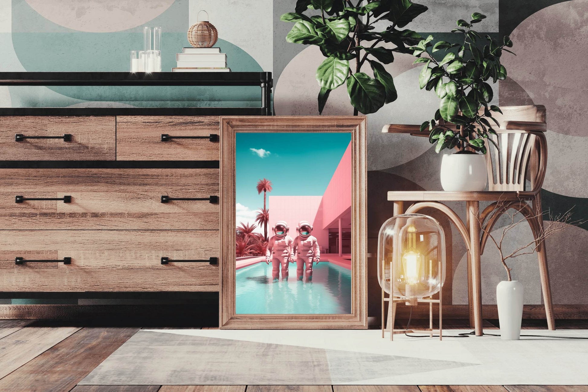 Astronaut diving in swimming pool Wall Art - beink online art store