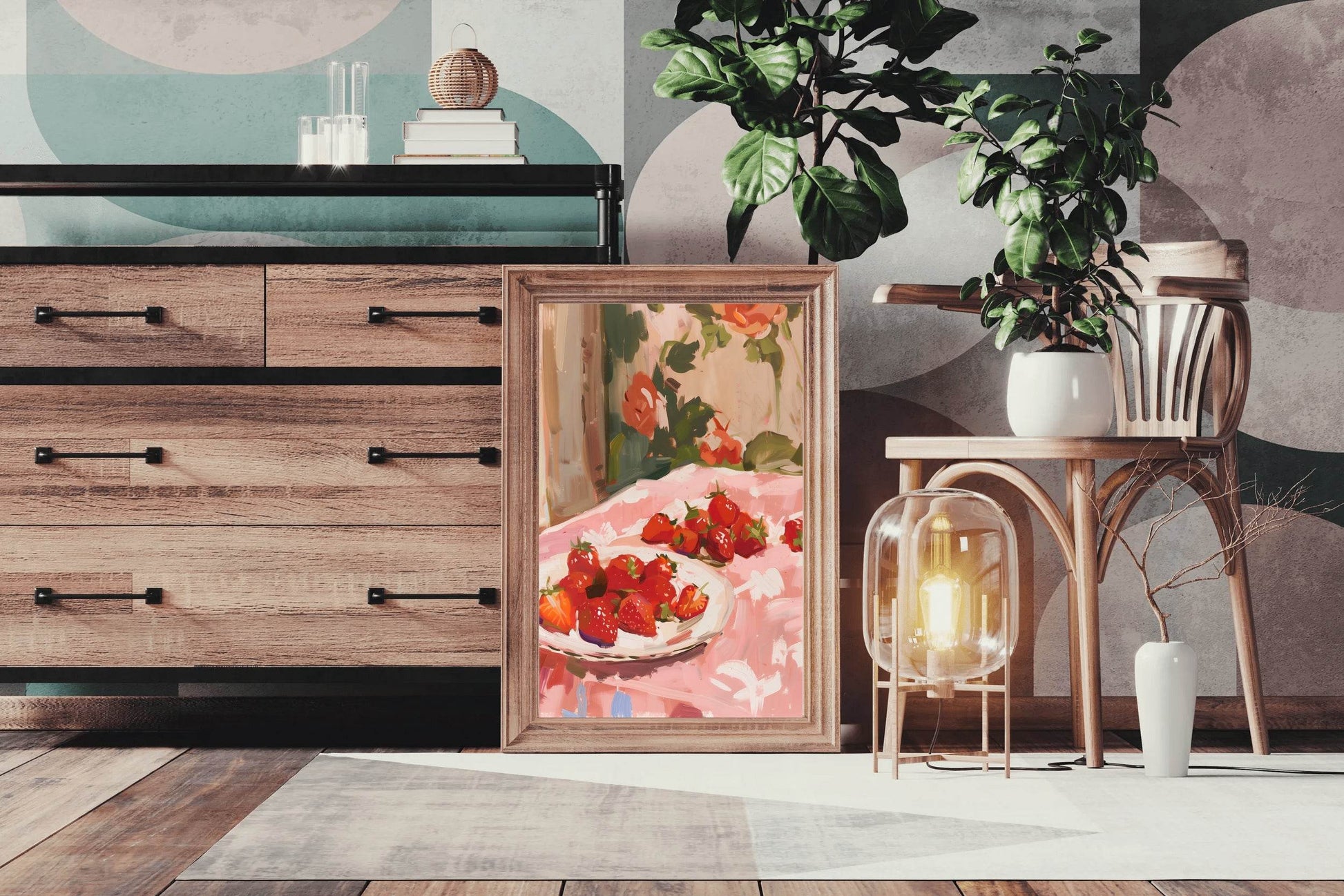 Bowl Freshly Picked Strawberries Wall Art - beink online art store