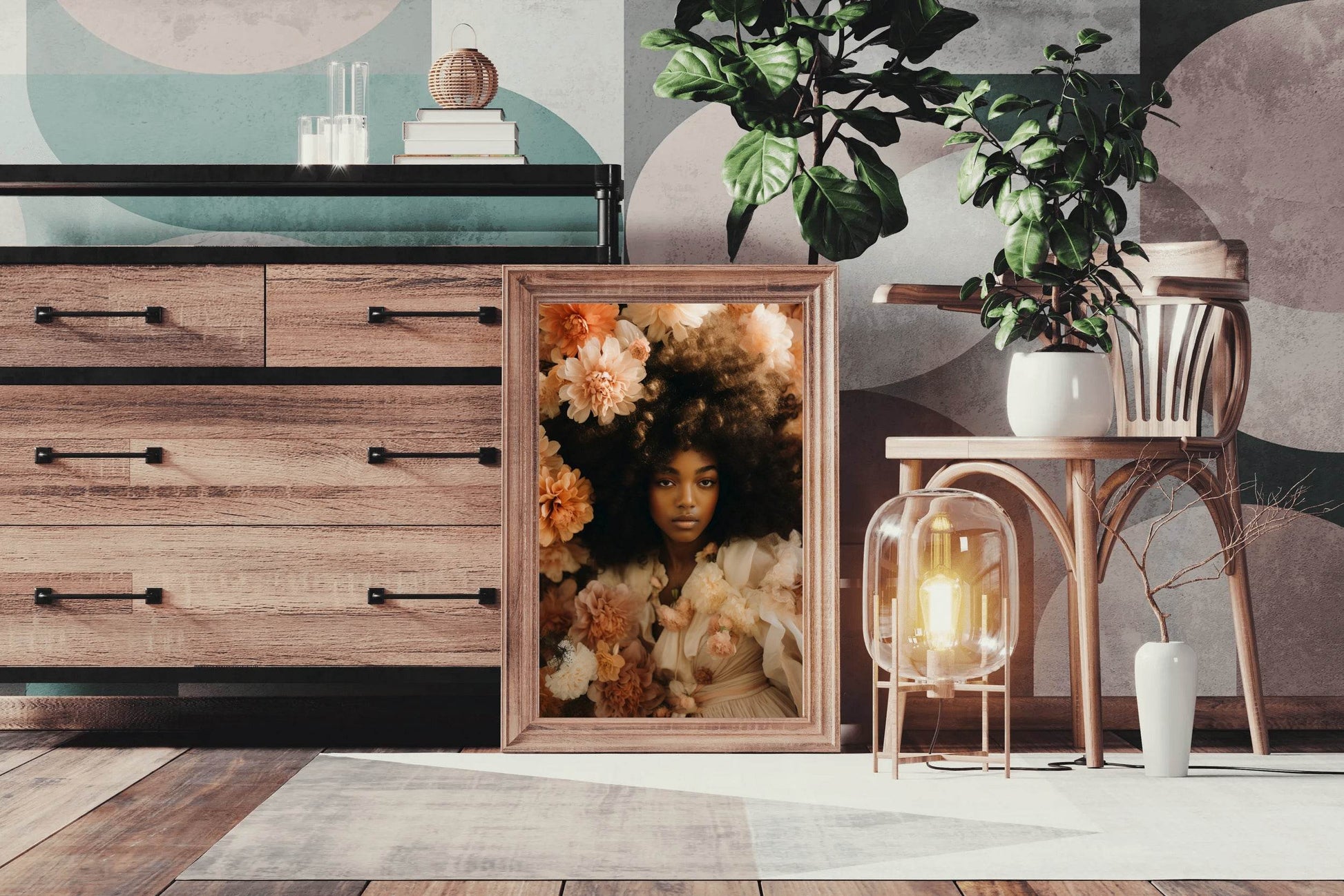 A Woman Among Flowers Wall Art - beink online art store