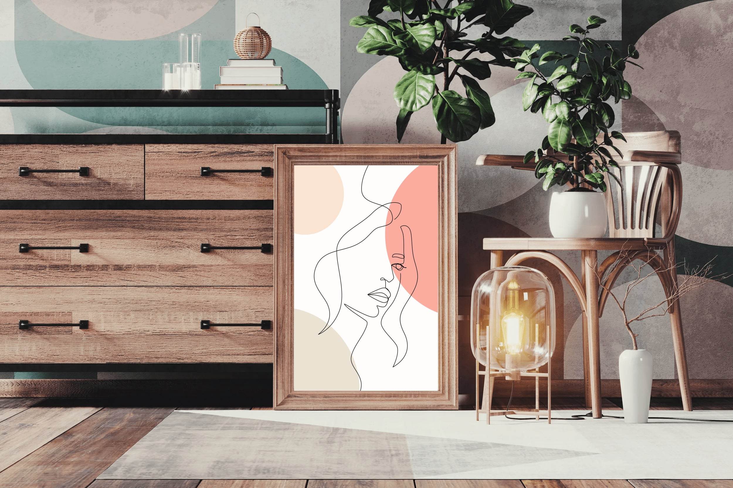 Designing a Woman Face In a One-Line Style - beink online art store