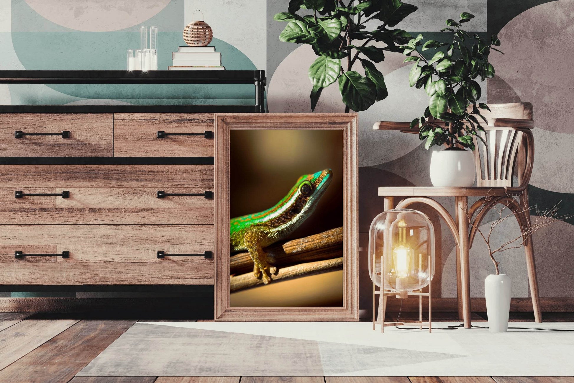 Phelsuma Lineata Reptile Animal Wall Art - beink online art store