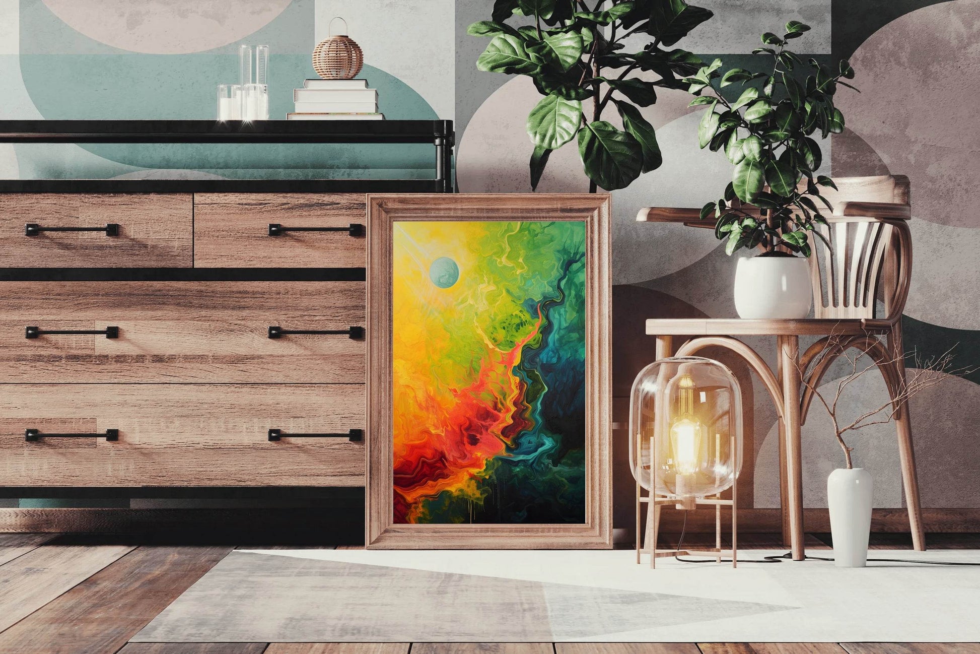 Colorful Abstract Painting Background Multicolor Wall Art - beink online art store