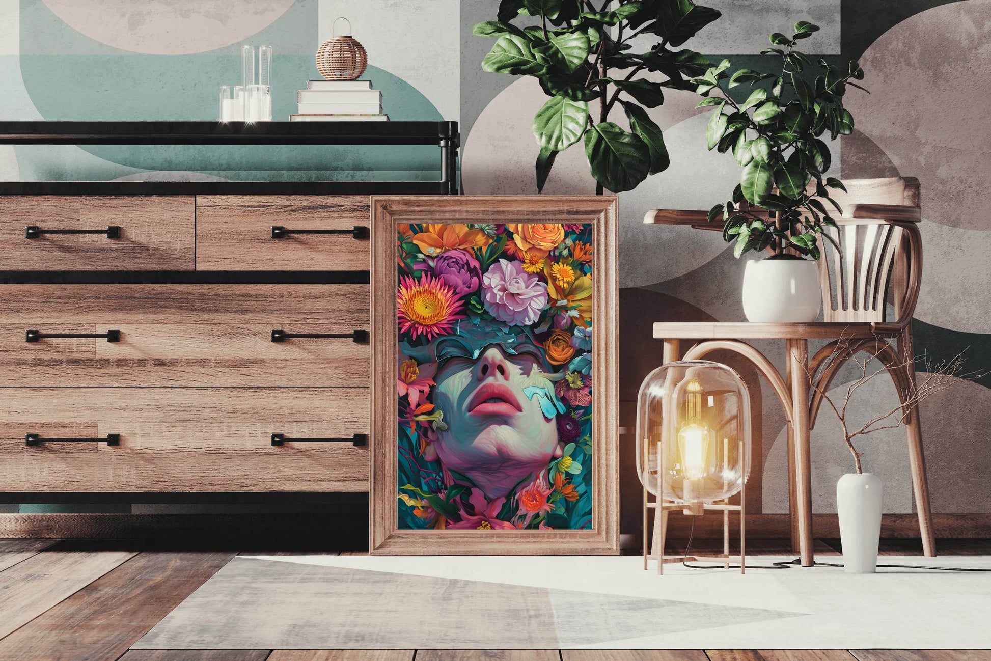 Girl Made Of Flower Wall Art - beink online art store
