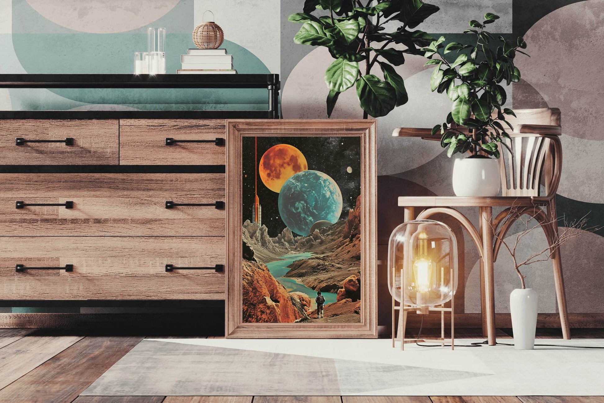 view Of The Planets In Space Wall Art - beink online art store