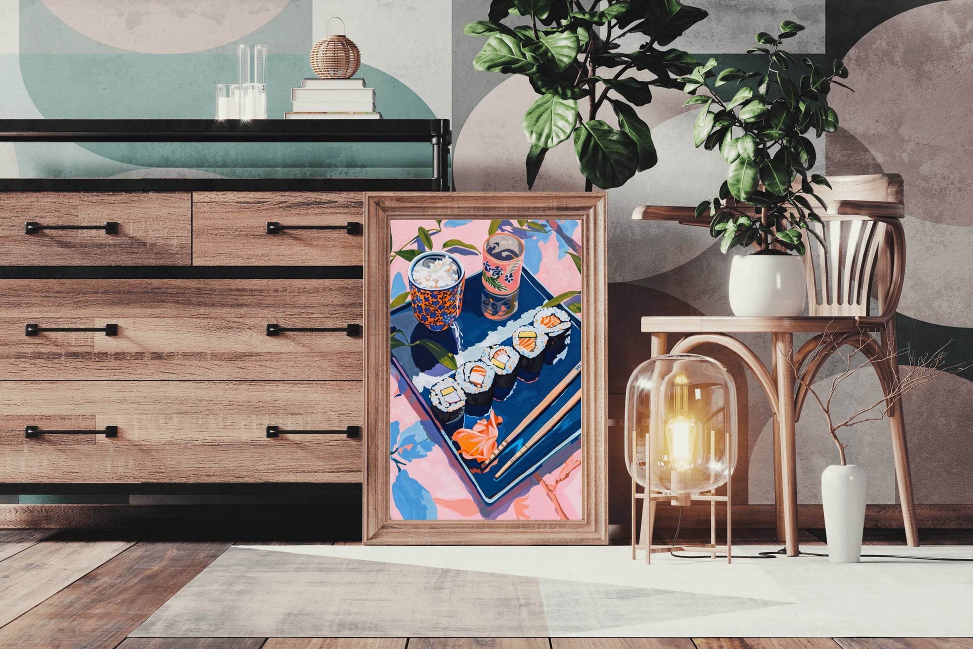 Colorful Sushi Plate Japanese Cuisine Wall Art - beink online art store