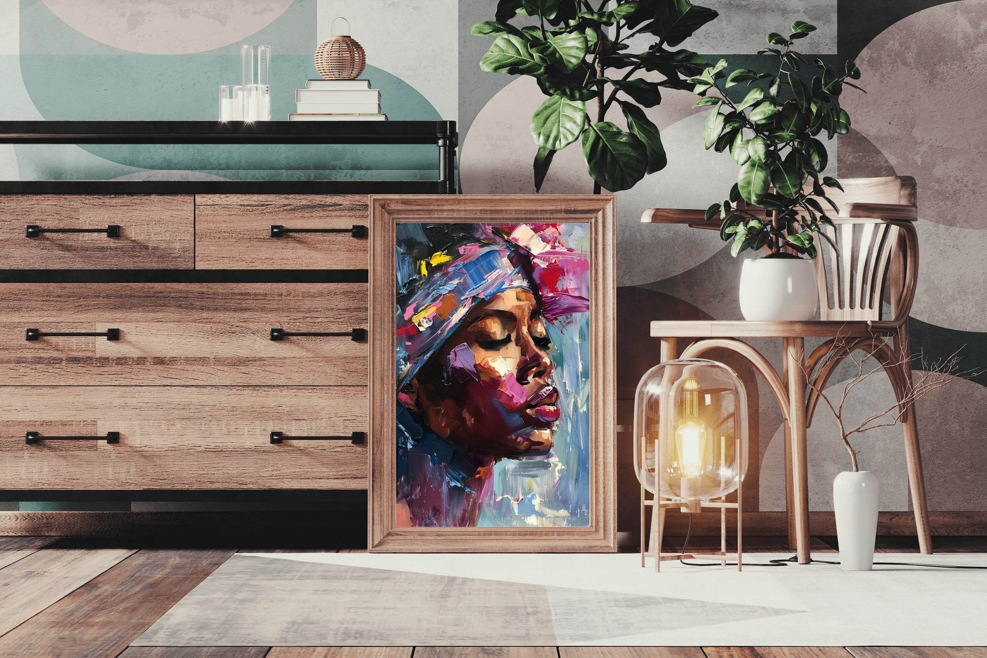 Woman with African Headtie Wall Art - beink online art store