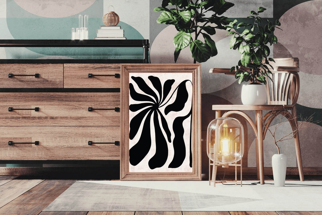 Abstract Art Black flower ArtWork - beink online art store