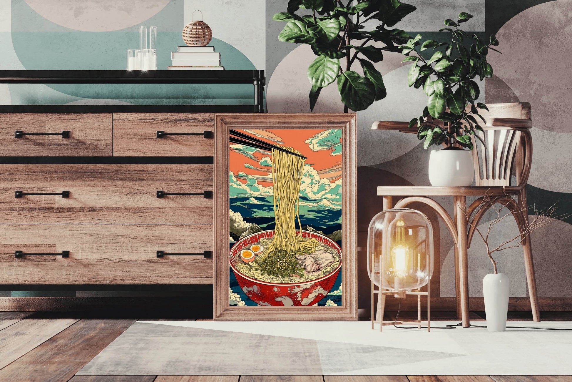 Bowl of Ramen with a Chopsticks on it Wall Art - beink online art store