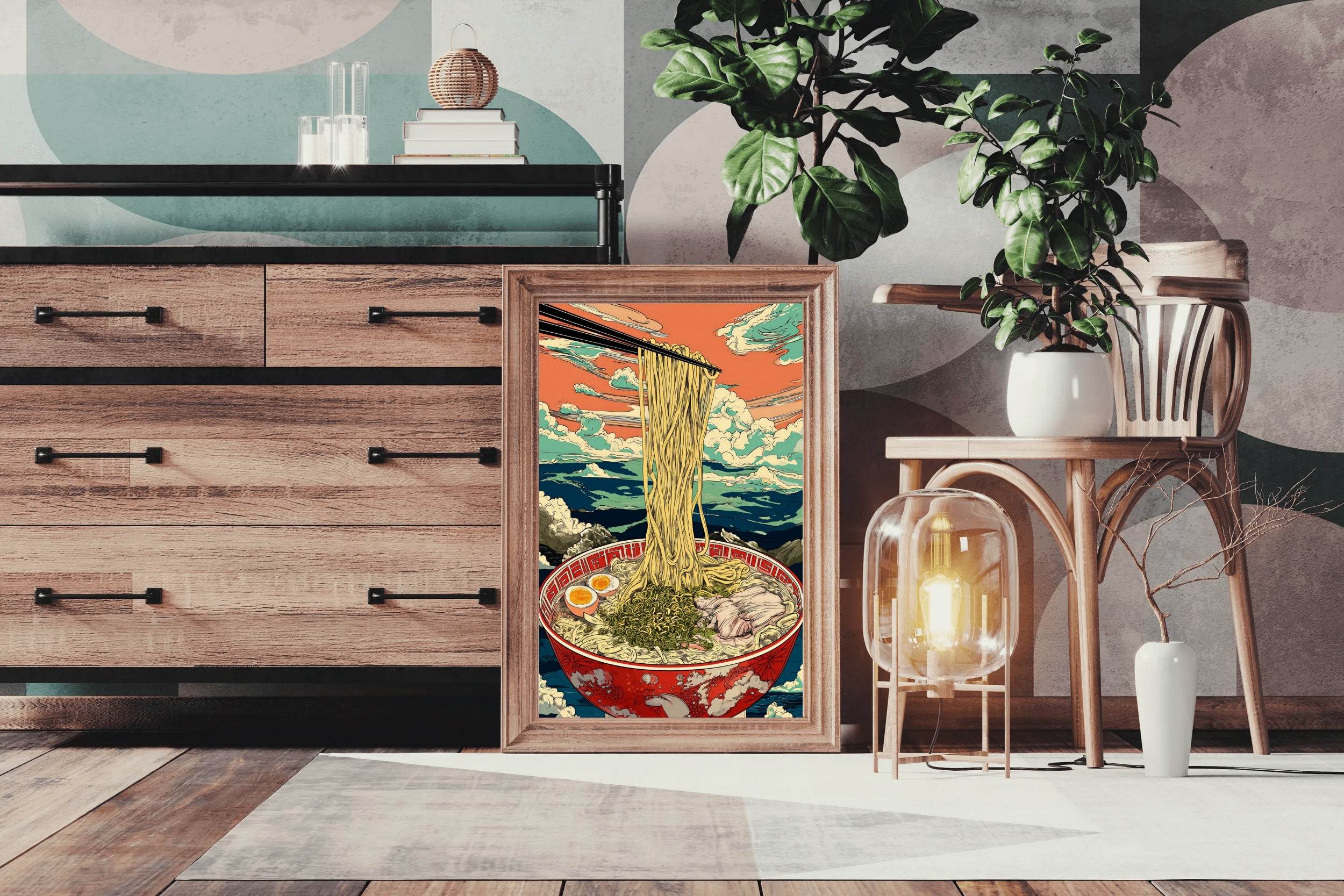 Bowl of Ramen with a Chopsticks on it Wall Art - beink online art store