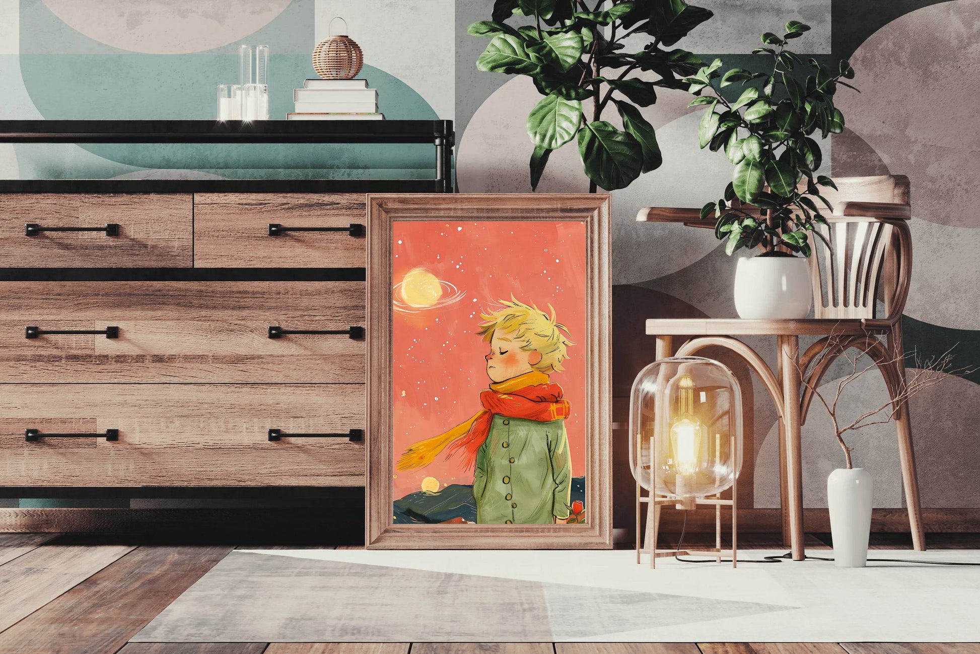 Illustration of Boy in Winter With Sunny Day - beink online art store