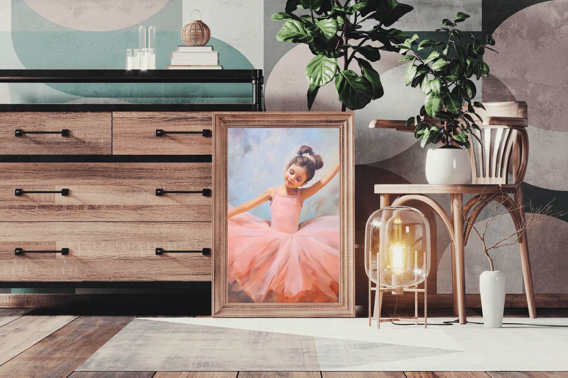Painting of a Cute Little Ballerina - beink online art store