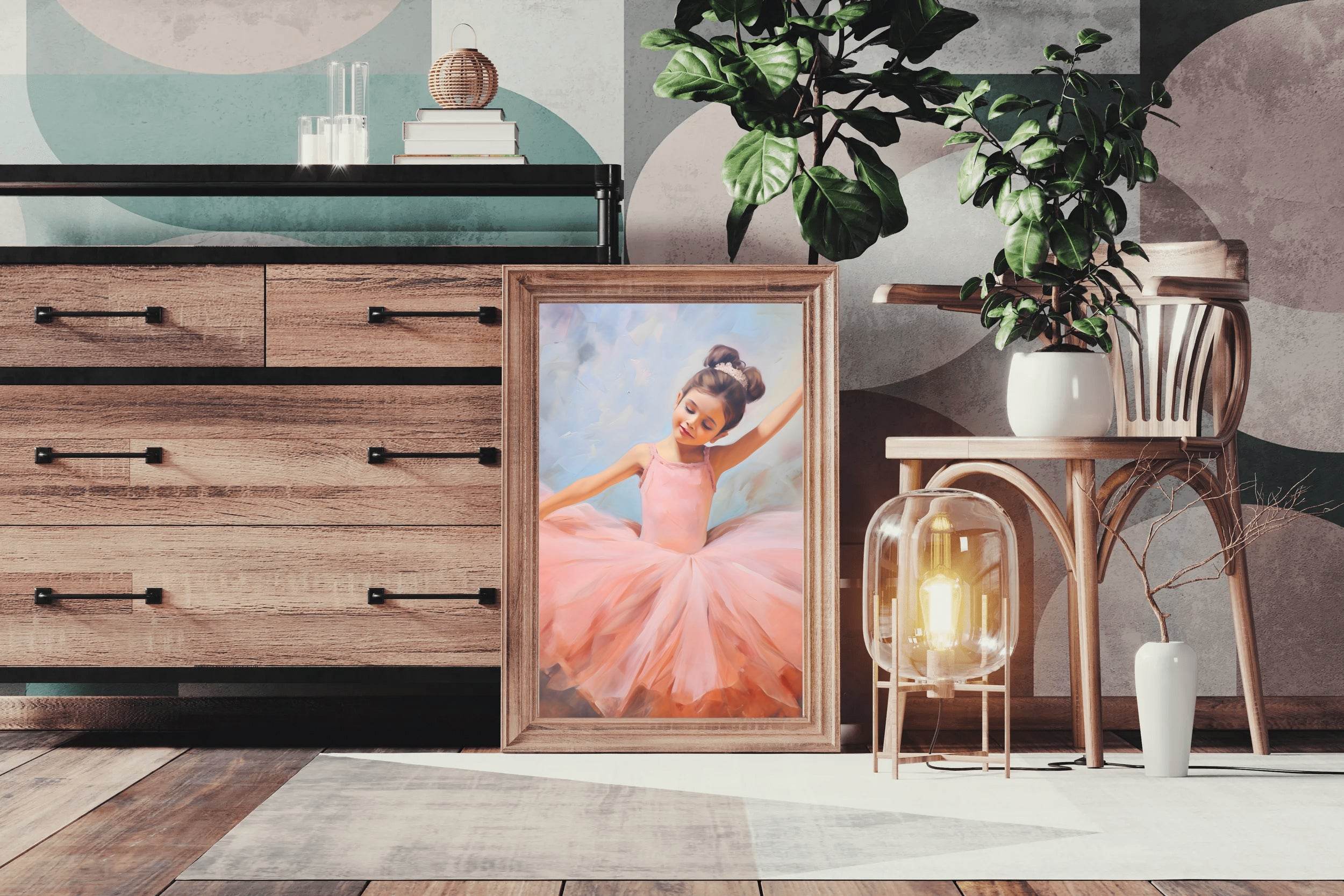Painting of a Cute Little Ballerina - beink online art store