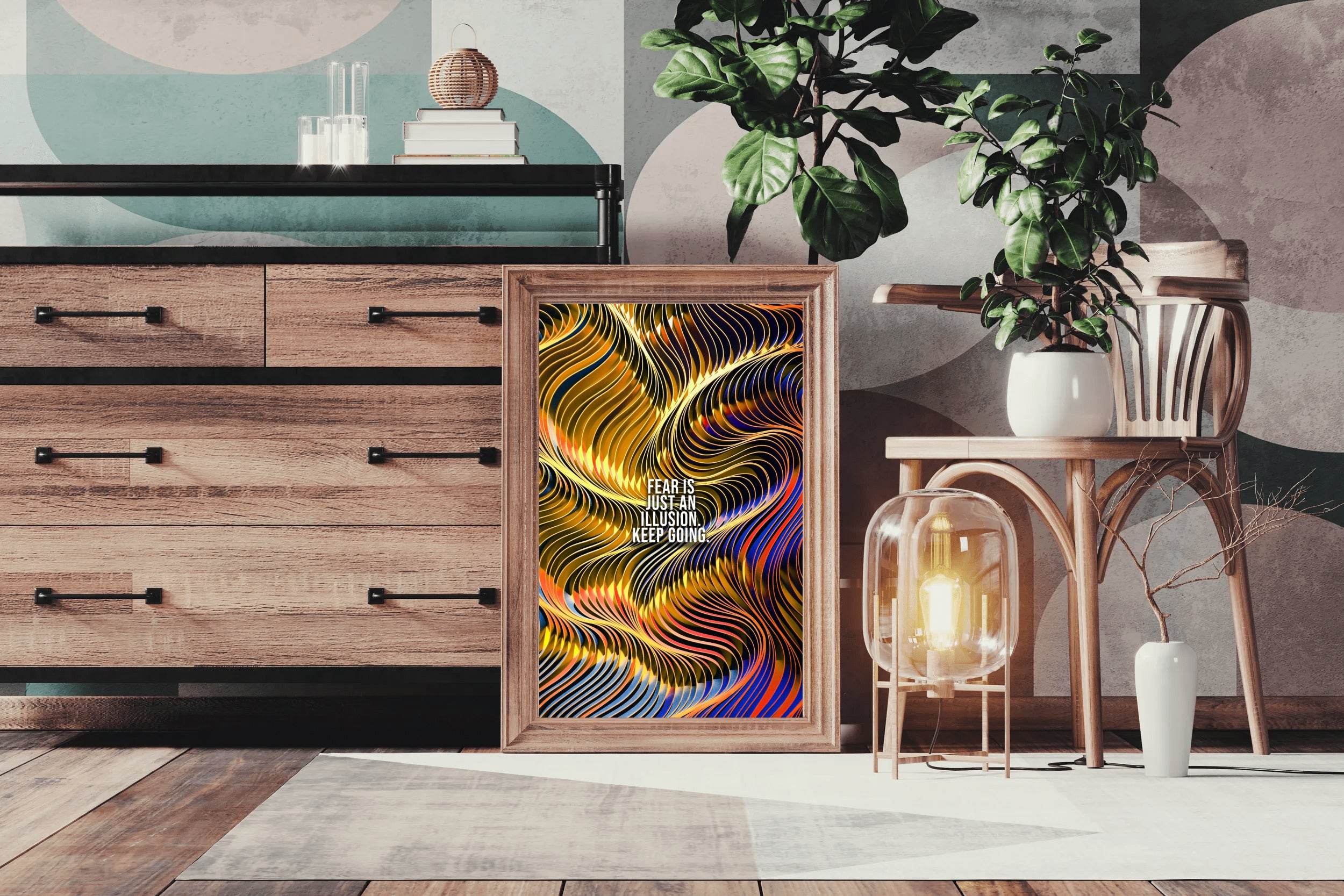Fear is Illusion Motivational Wall Art - beink online art store