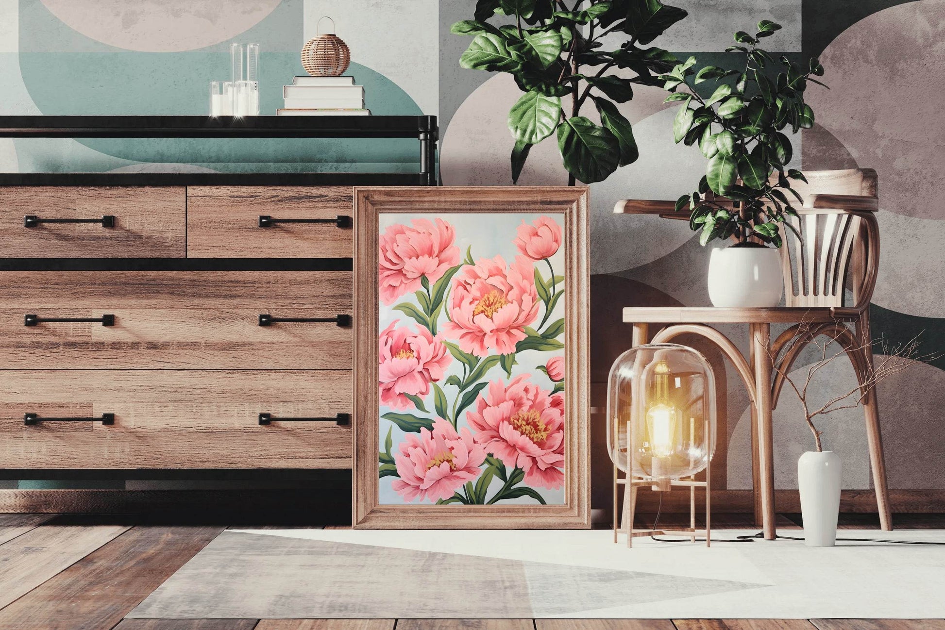 Watecolor Illustration of Pink Flowers - beink online art store