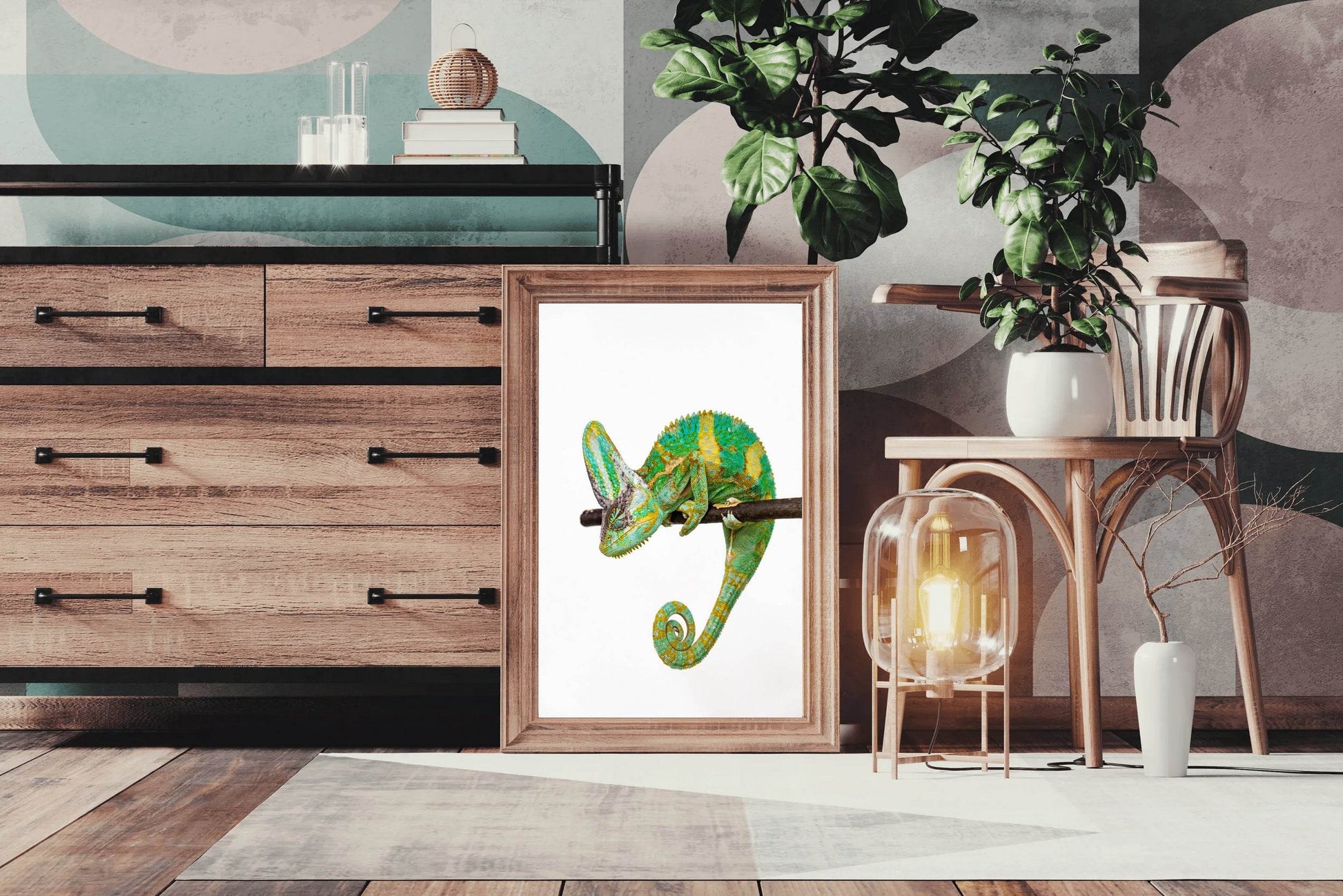 Veiled Chameleon Animal Wall Art - beink online art store