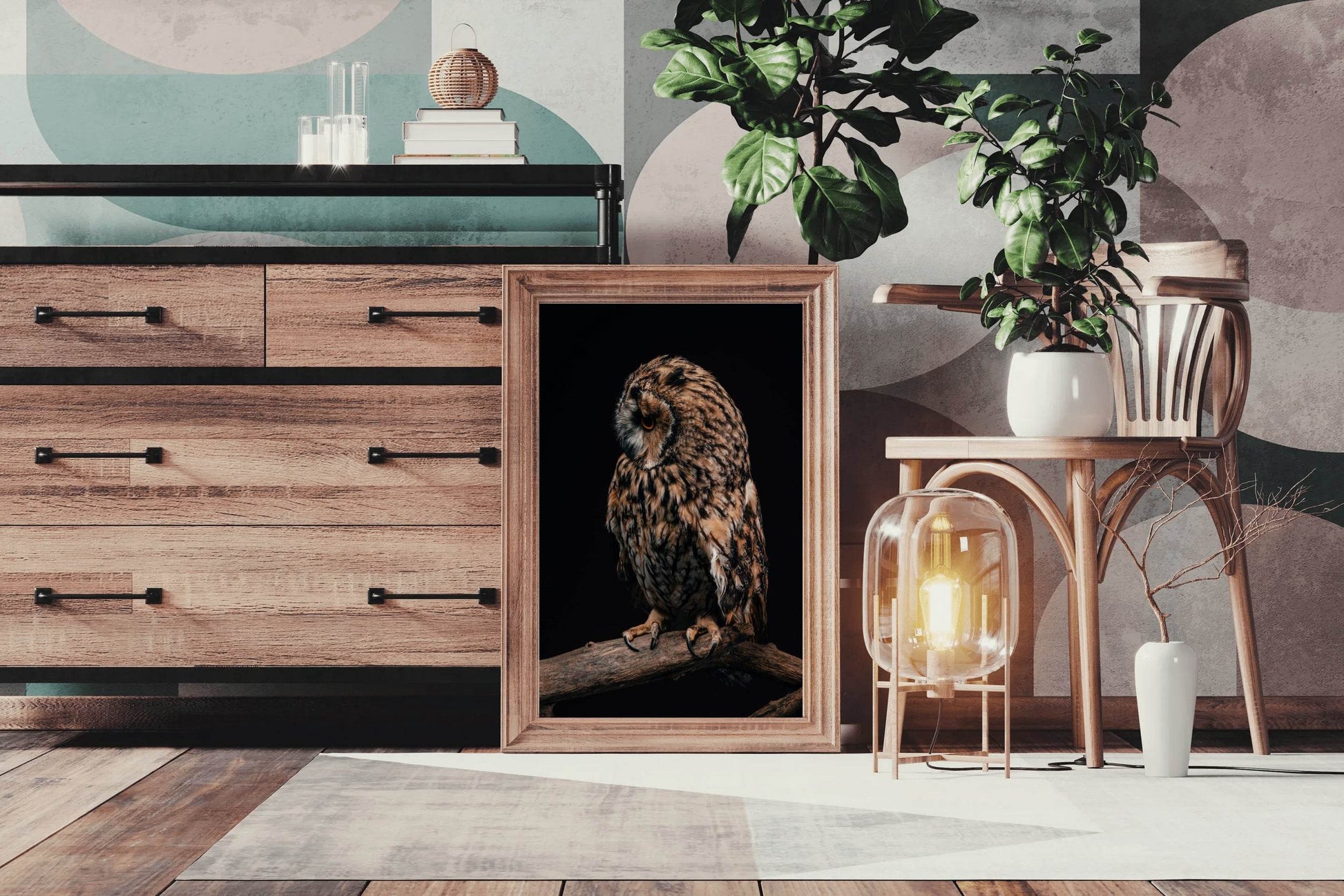 Long-Eared Owl Animal Wall Art - beink online art store
