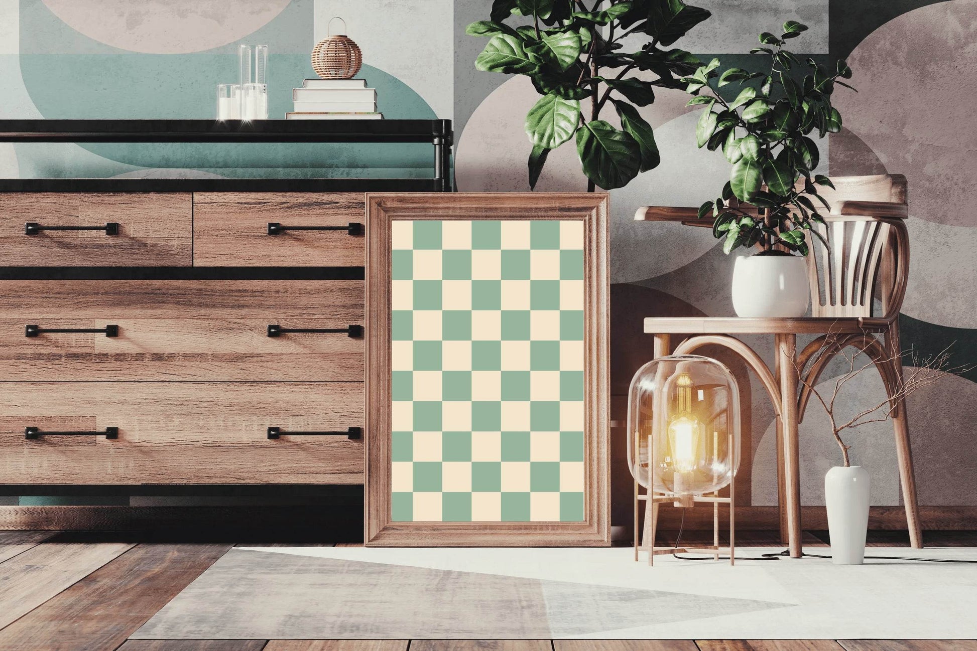 Painting Green Blocks - beink online art store