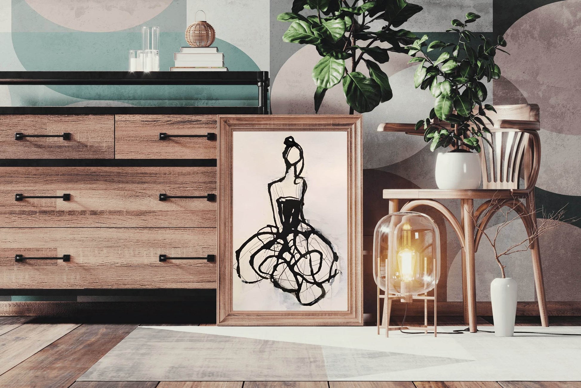 Watercolor Bridal Illustration Modern Wall Art - beink online art store