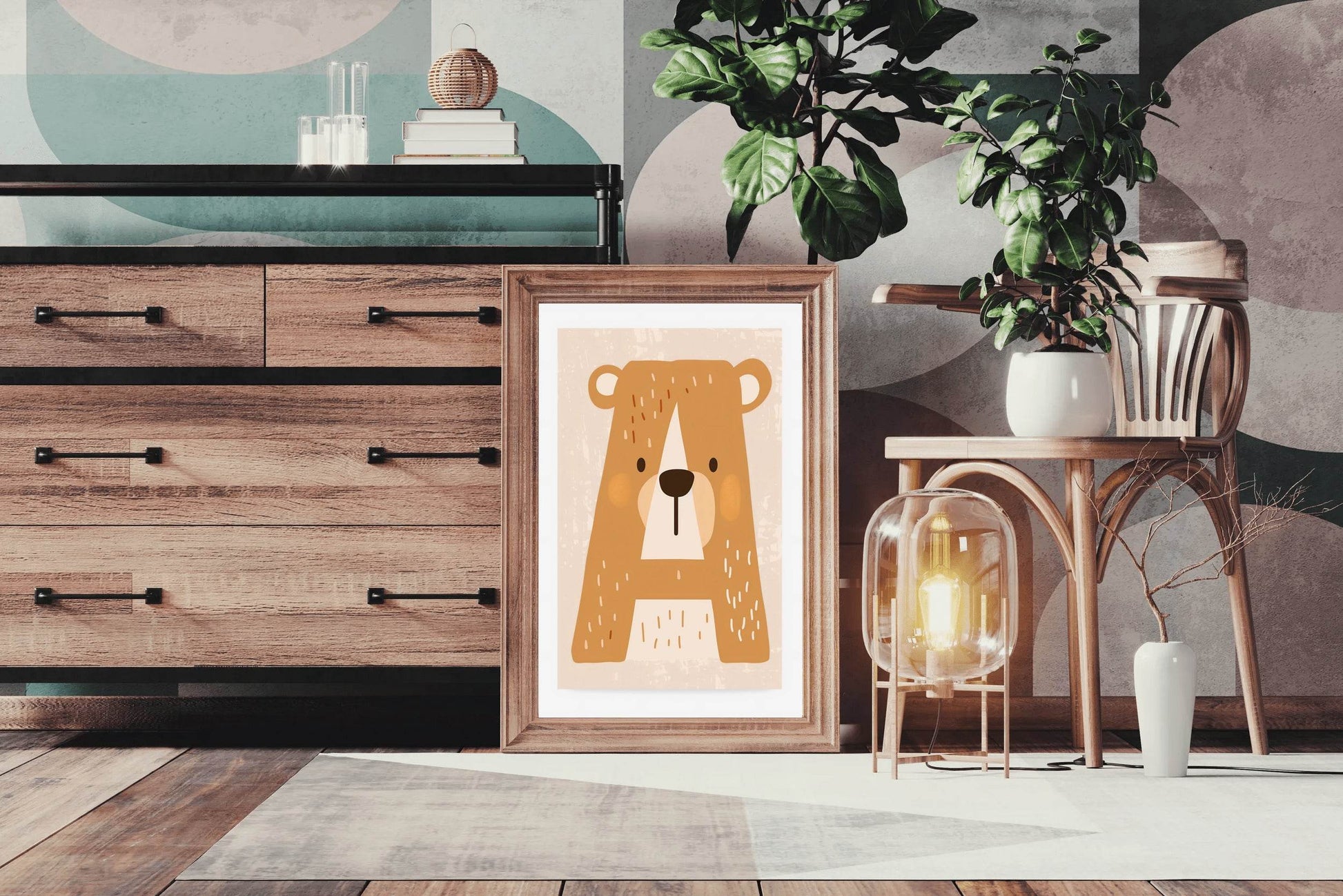 Alphabetical Shape of Cartoon Bear - beink online art store
