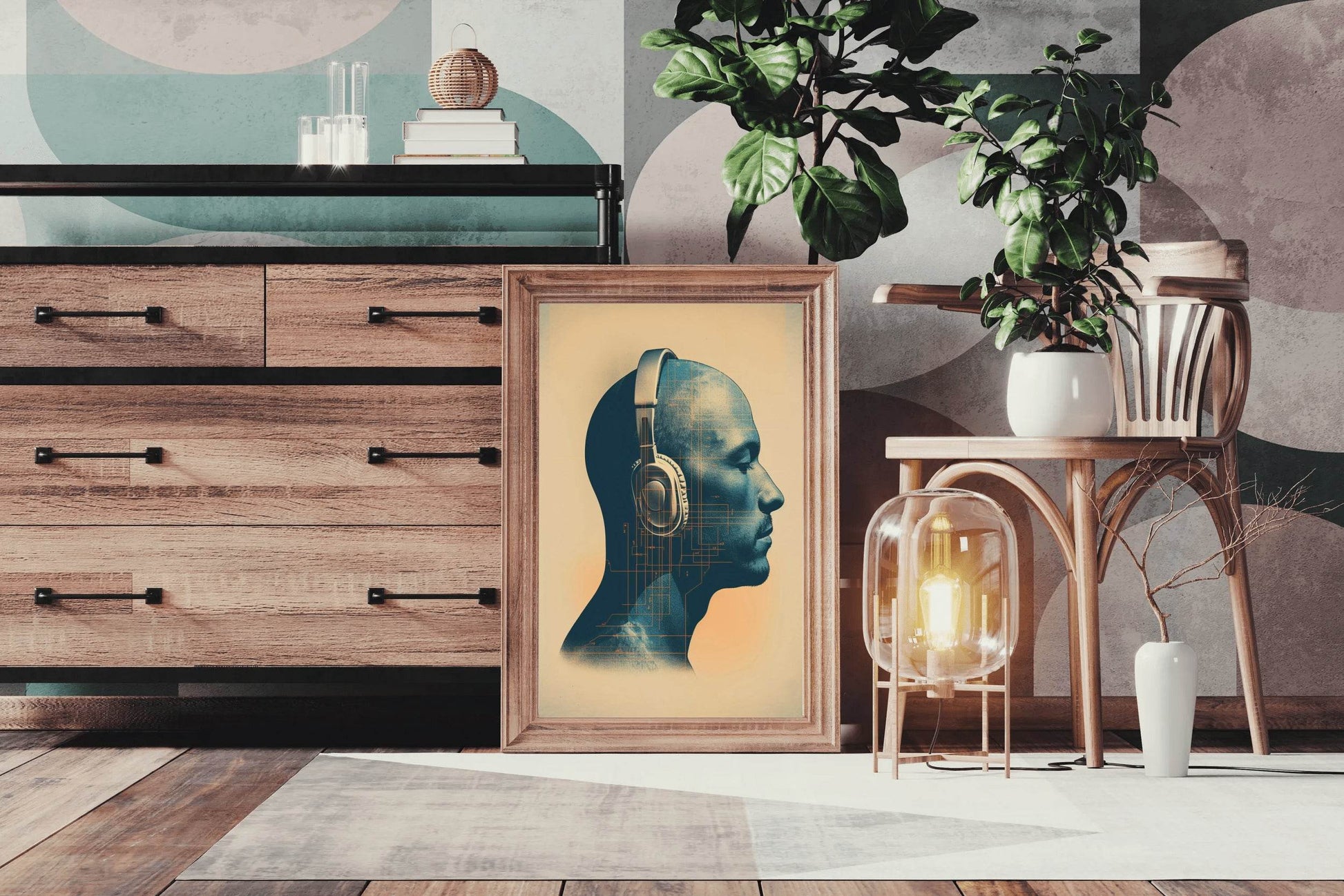 Thinking While Listening To Music Wall Art - beink online art store