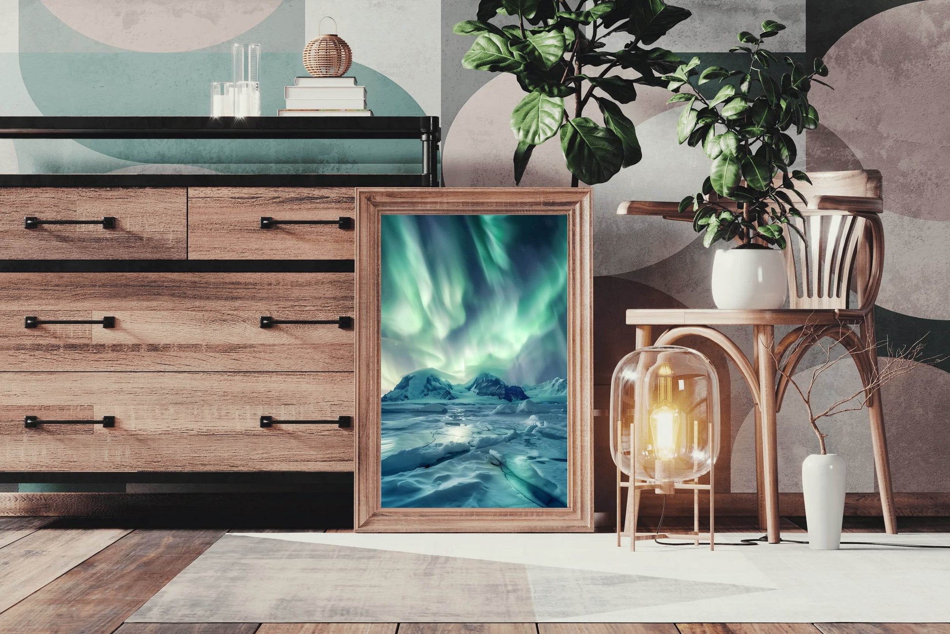 Northern lights Aurora Borealis in the Sky Wall Art - beink online art store