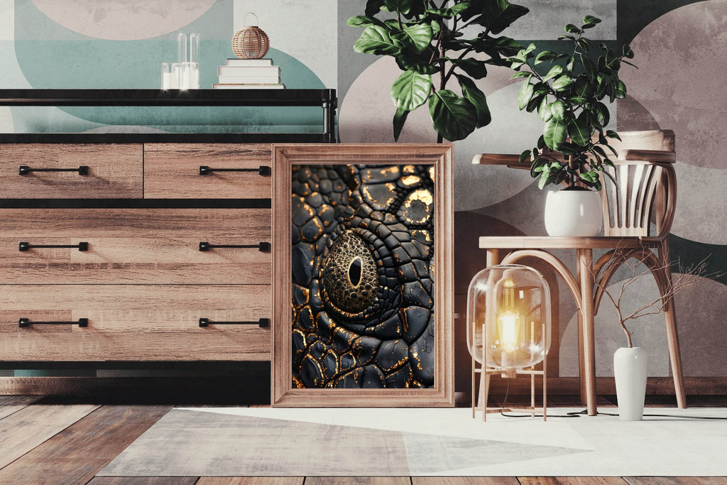 Golden Eye Crocodile Wall Art - beink online art store