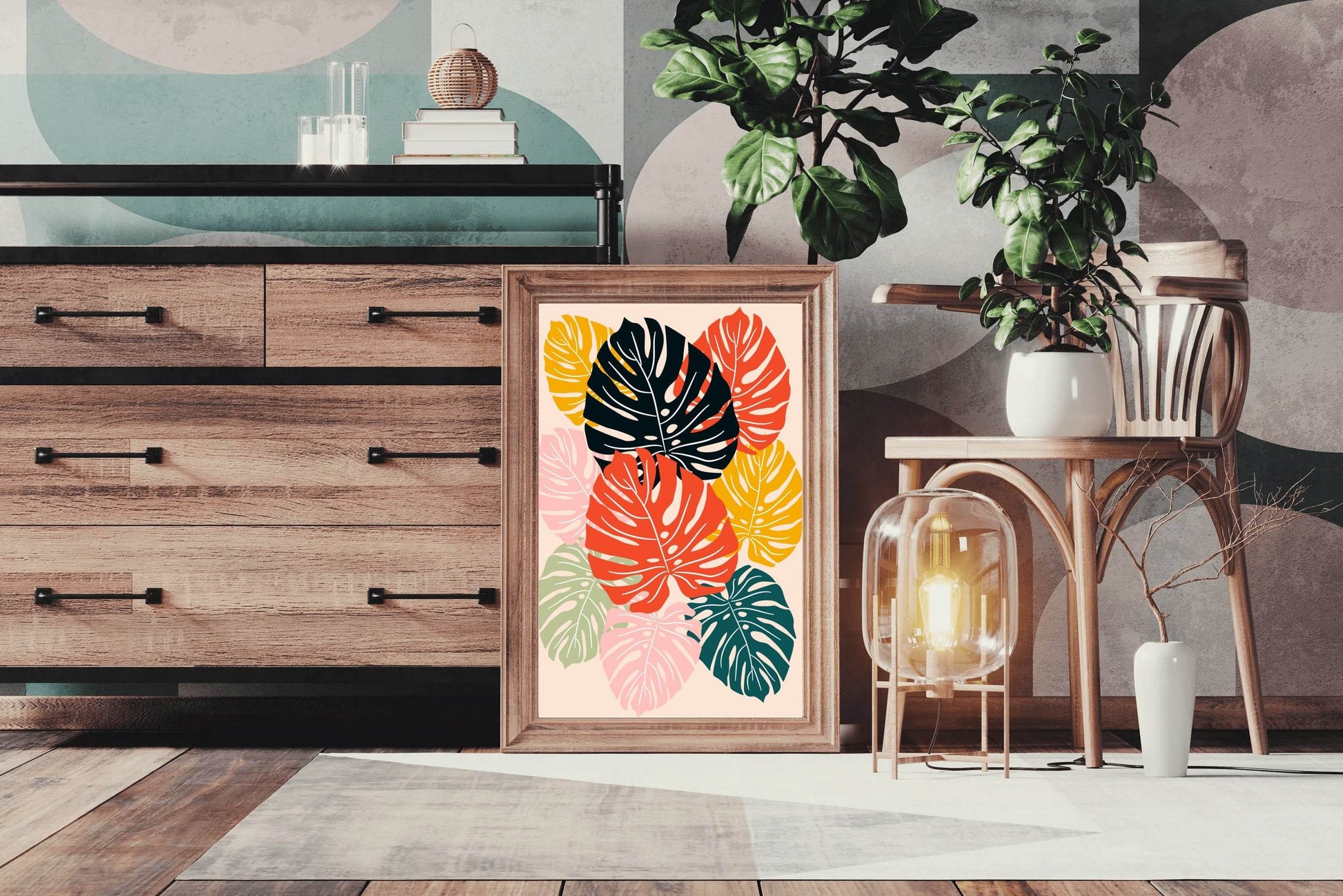 Fig Leaf Tropical Plant Painting Wall Art - beink online art store